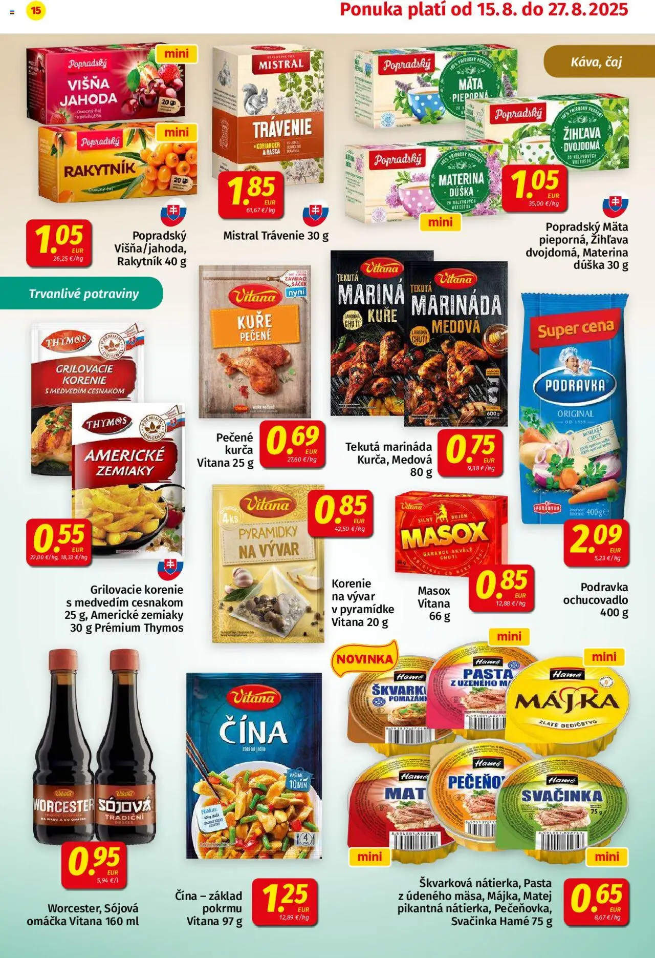 Koruna leták │ platný od 15.08.2025 | Strana: 15 | Produkty: Čaj, Koriander, Korenie, Kurča