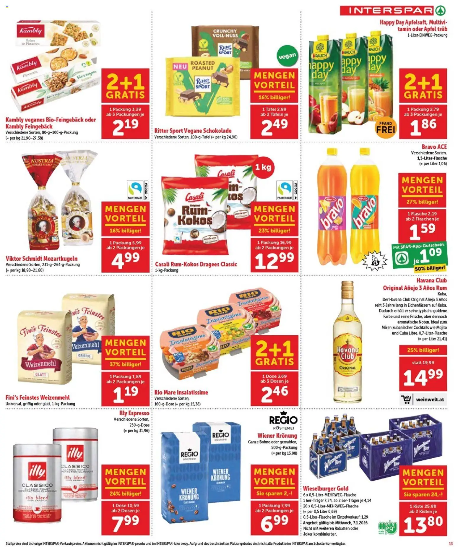 Interspar Flugblatt - Burgenland Nord gültig ab 02.01.2026 | Seite: 13 | Produkte: Schokolade, Bier, Äpfel