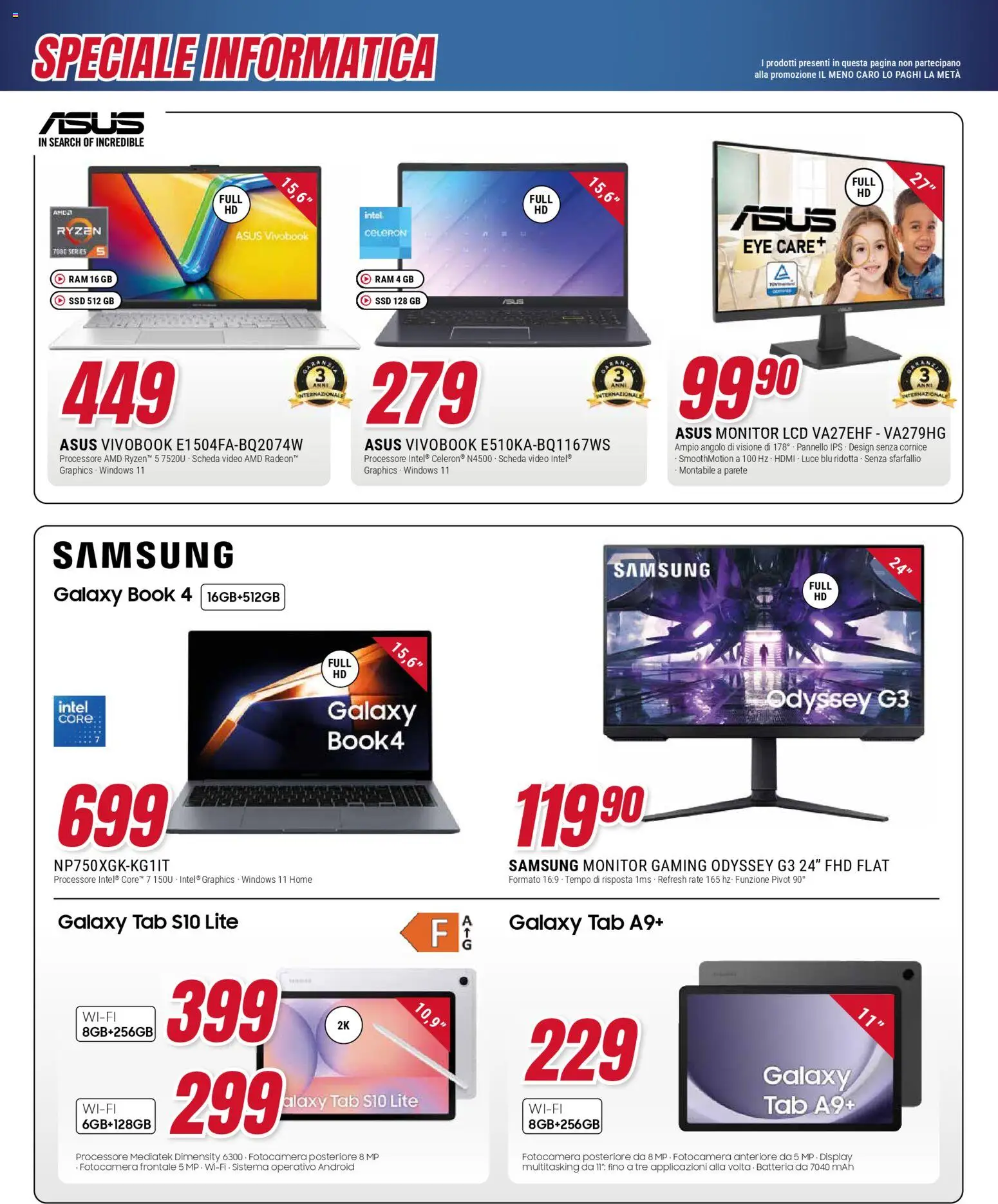Volantino Trony del 04.12.2025 | Pagina: 37 | Prodotti: Monitor, Fotocamera, Batteria, Samsung
