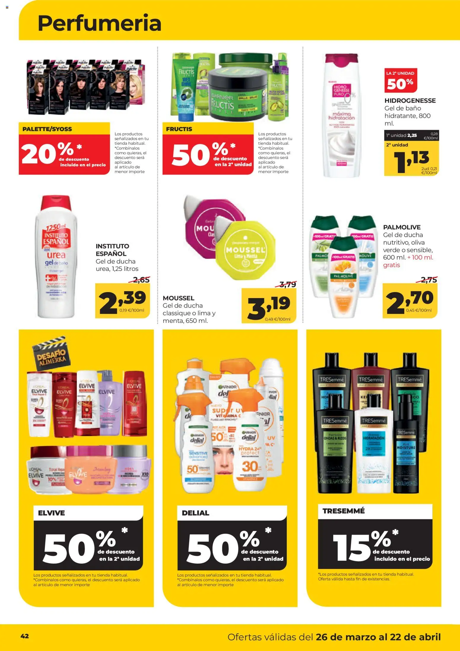 Alimerka Mensual del 26 de marzo al 22 de abril Castilla y León │ válido desde el 26.03.2026 | Página: 44 | Productos: Lima, Gel de ducha, Baño, Ducha