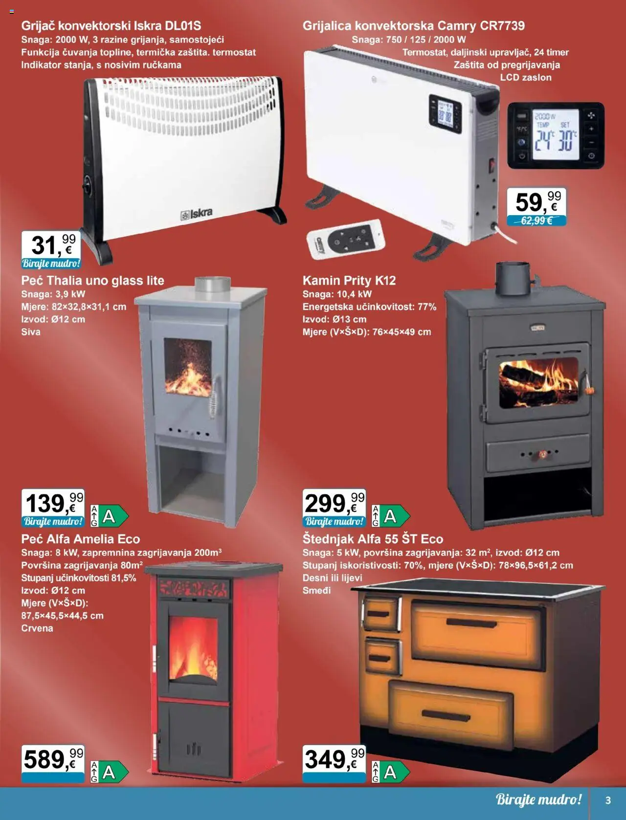 KTC katalog | vrijedi od 08.10.2025 | Stranica: 3 | Proizvodi: Termostat, Kamin, Štednjak