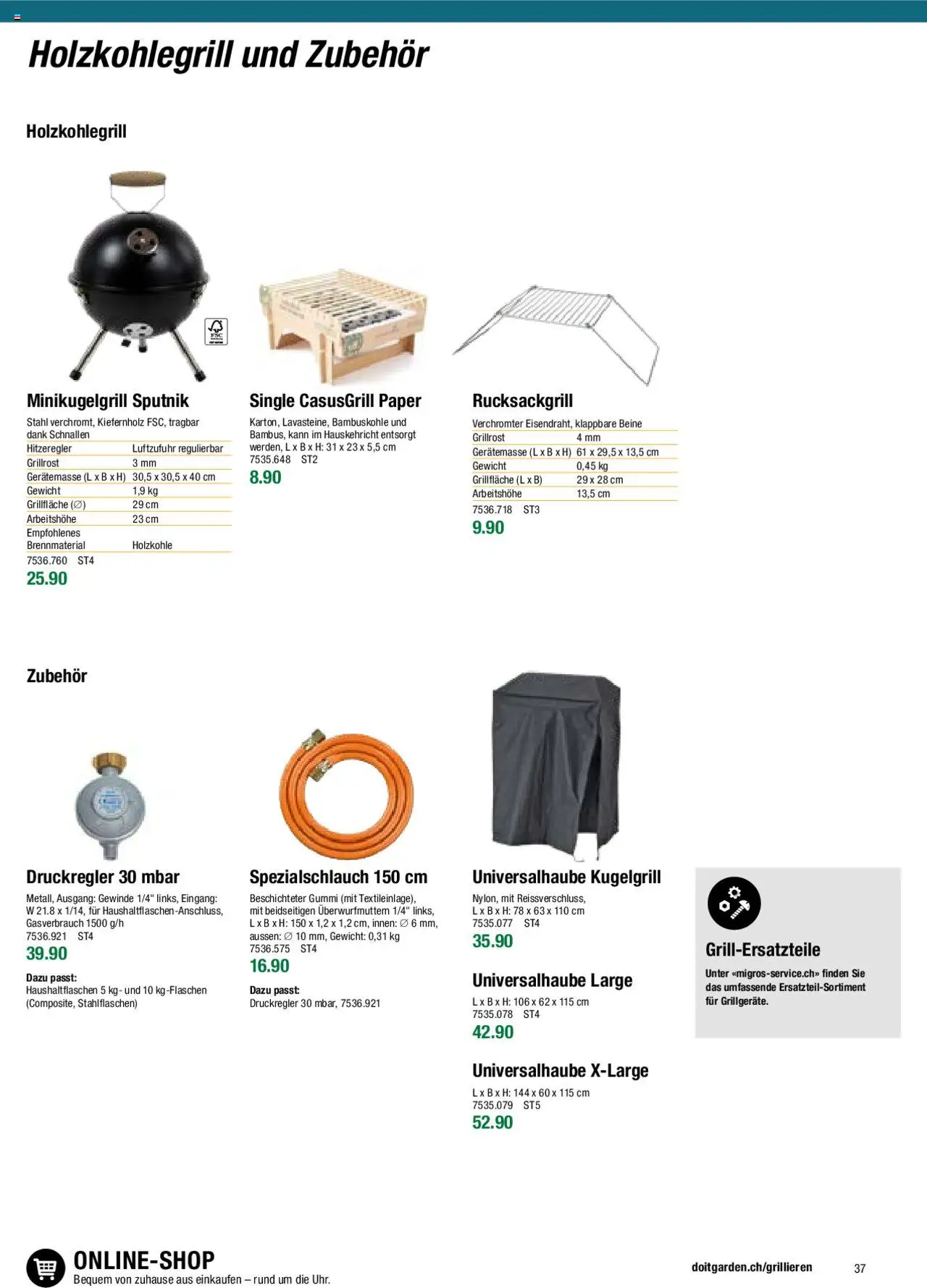 DO IT+GARDEN MIGROS Aktionen Grill  ab 26.02.2024 | Seite: 37 | Produkte: Gewicht