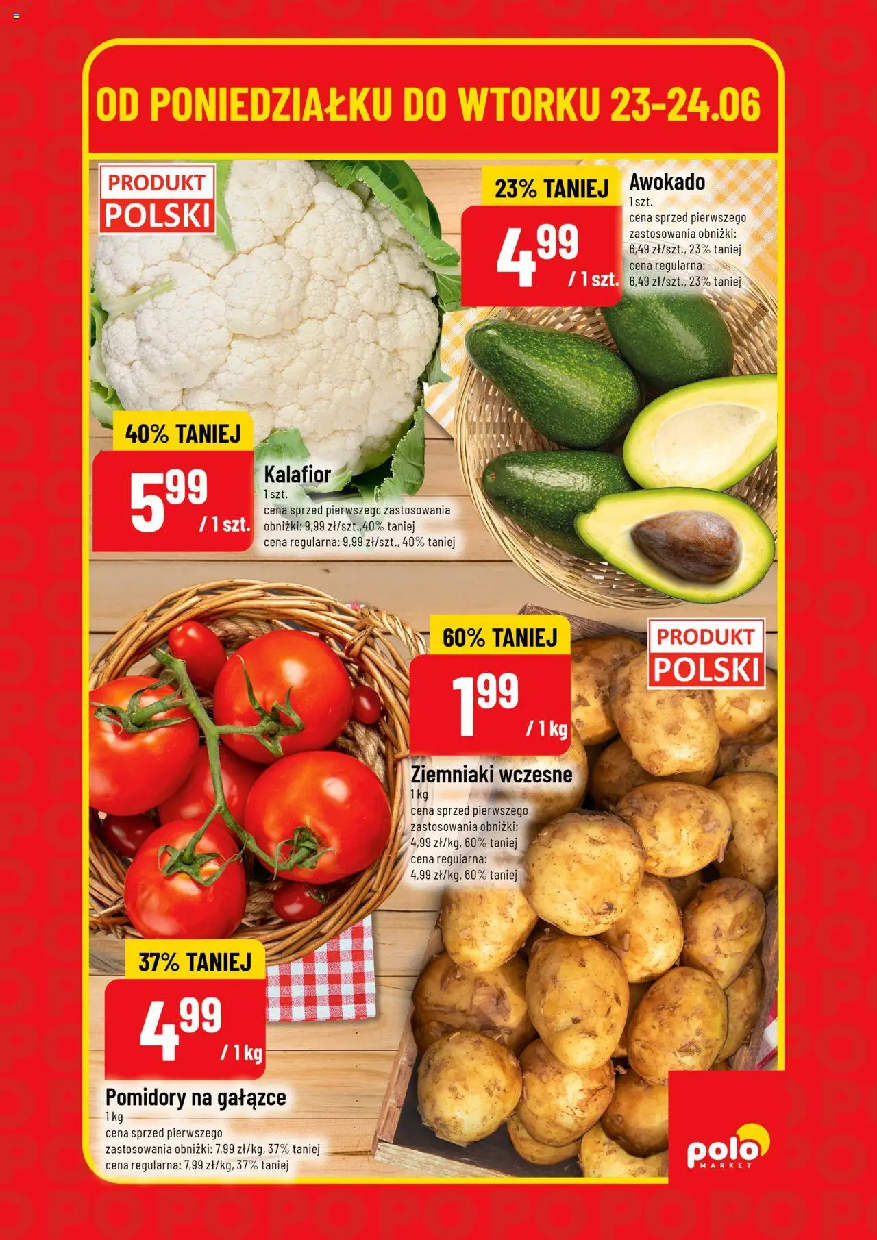 POLOmarket Gazetka - Super Hity od 23.06.2025 | Strona: 5 | Produkty: Kalafior, Pomidory, Awokado, Ziemniaki