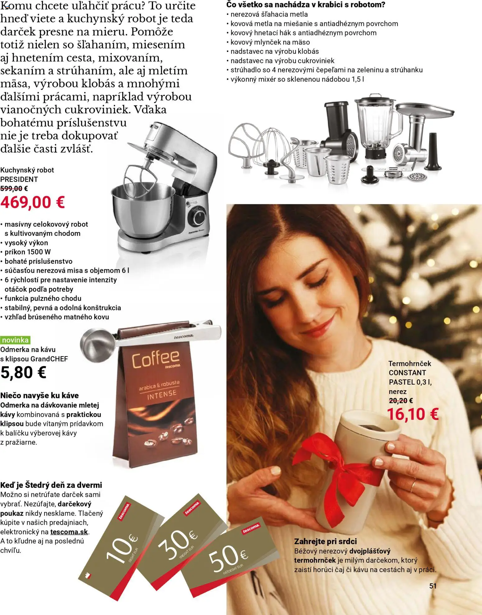 Nové TESCOMA akcie – leták je platný od 01.11.2025 | Strana: 51 | Produkty: Kuchynský robot, Mixér, Čaj