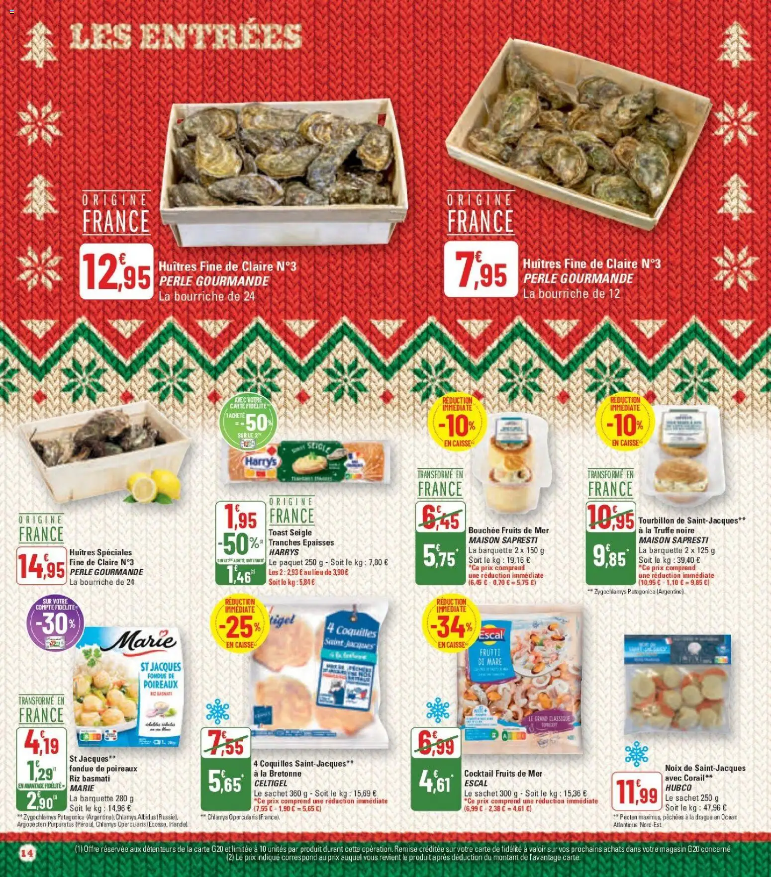 {H1} | Page: 14 | Produits: Poireaux, Riz, Huîtres, Noix