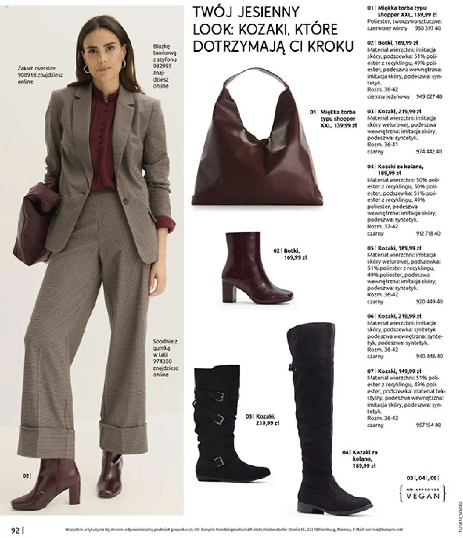BonPrix Katalog - W Jesiennym Nastroju od 04.11.2025 | Strona: 94 | Produkty: Kozaki, Spodnie, Torba