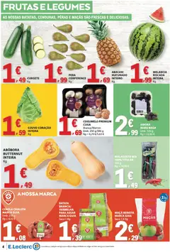 Pré-visualização E.Leclerc folheto válido de 16.04.2026 | Página: 4 | Produtos: Batata, Curgete, Maçãs, Abacaxi
