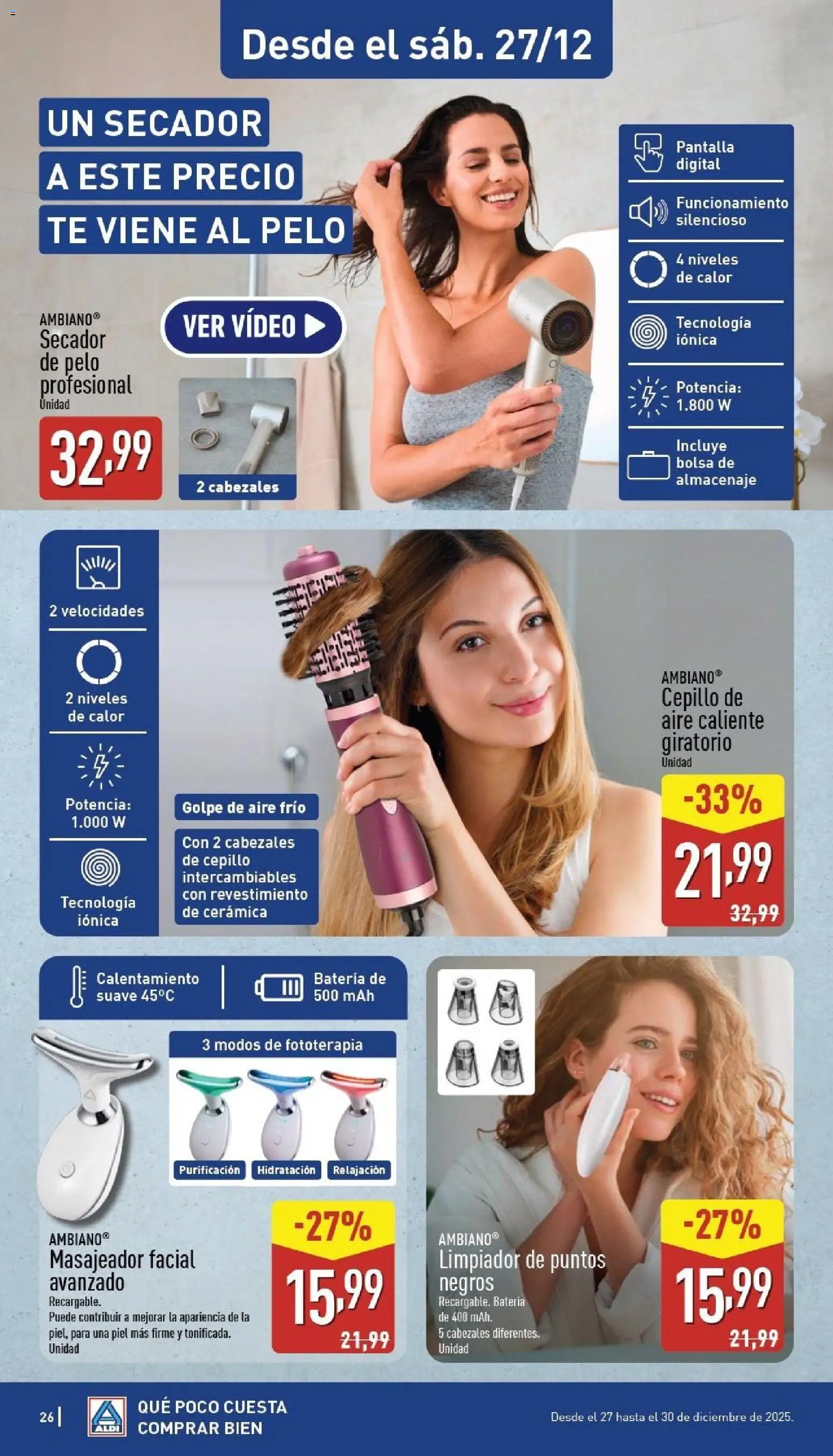 Aldi folleto Baleares │ válido desde el 22.12.2025 | Página: 26 | Productos: Cepillo, Té, Almacenaje, Batería