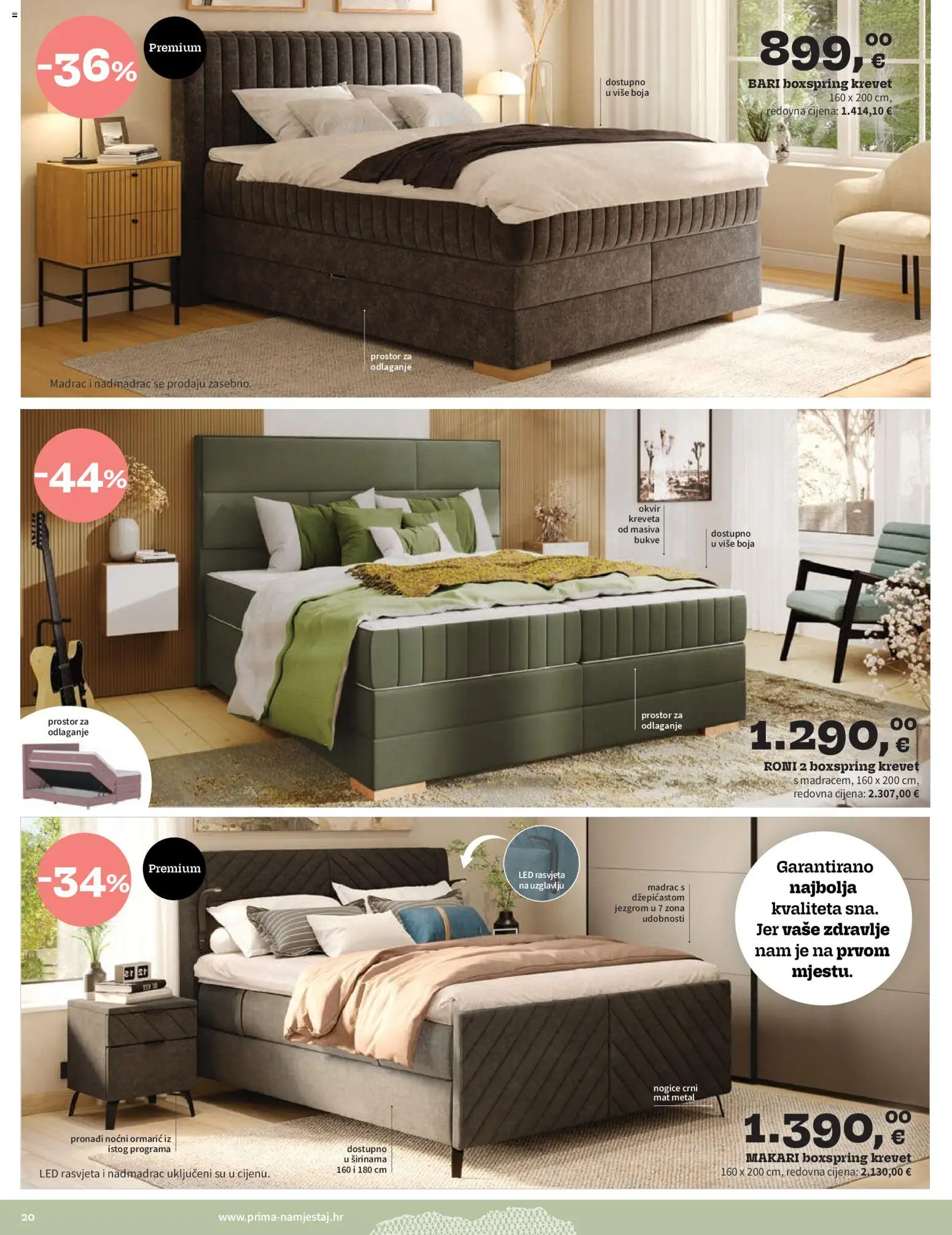 Prima katalog | vrijedi od 01.03.2026 | Stranica: 20 | Proizvodi: Krevet, Noćni ormarić, Rasvjeta, Okvir kreveta