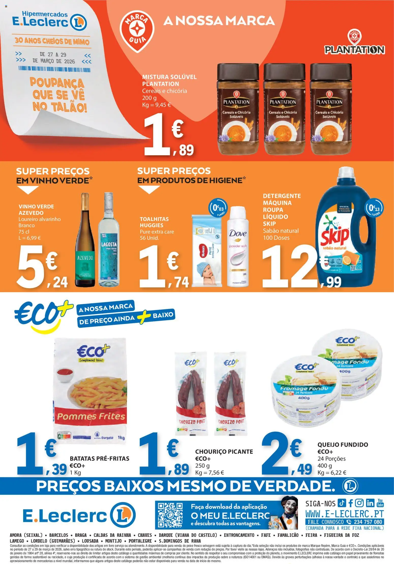 E.Leclerc Catálogo Fim de Semana │ válido de 27.03.2026 | Página: 4 | Produtos: Faca, Sabão, Queijo, Vinho