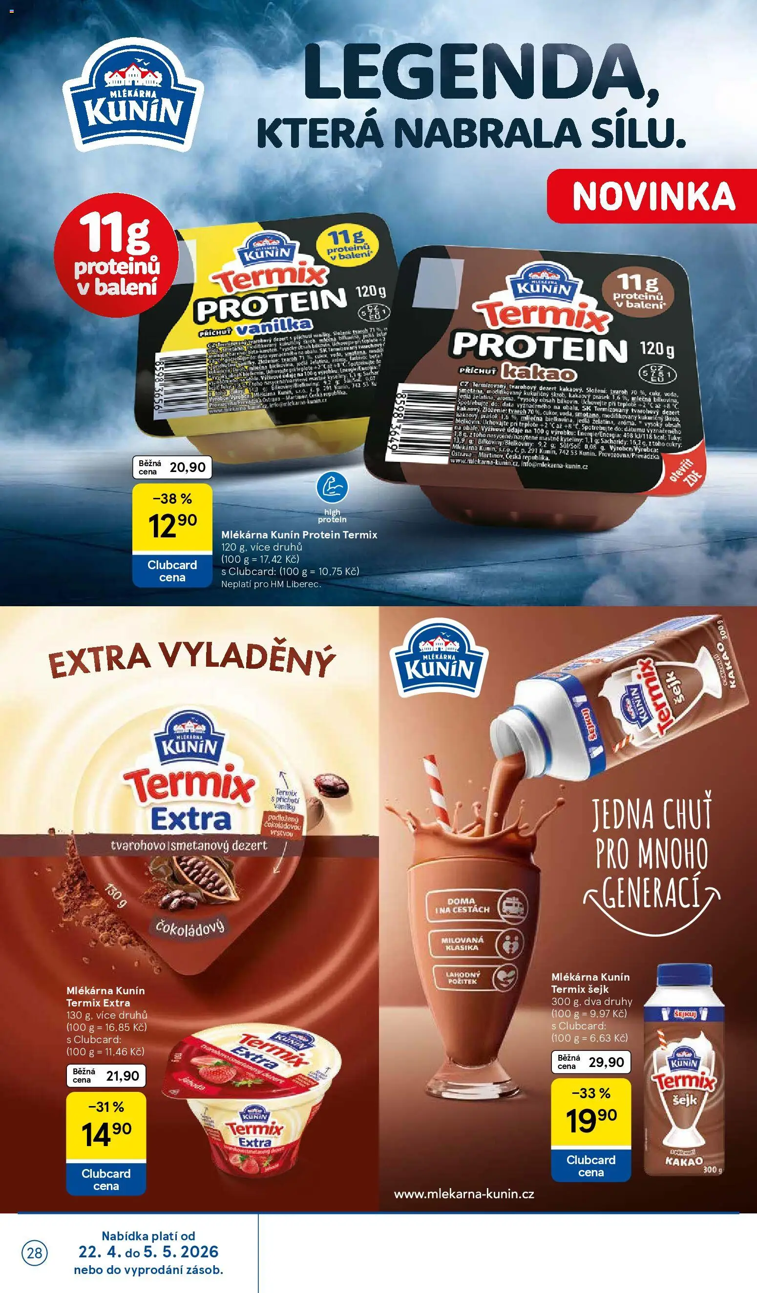 Tesco leták - Hypermarket od 29.04.2026 | Strana: 28 | Produkty: Tvarohový dezert, Termix, Kakao, Protein