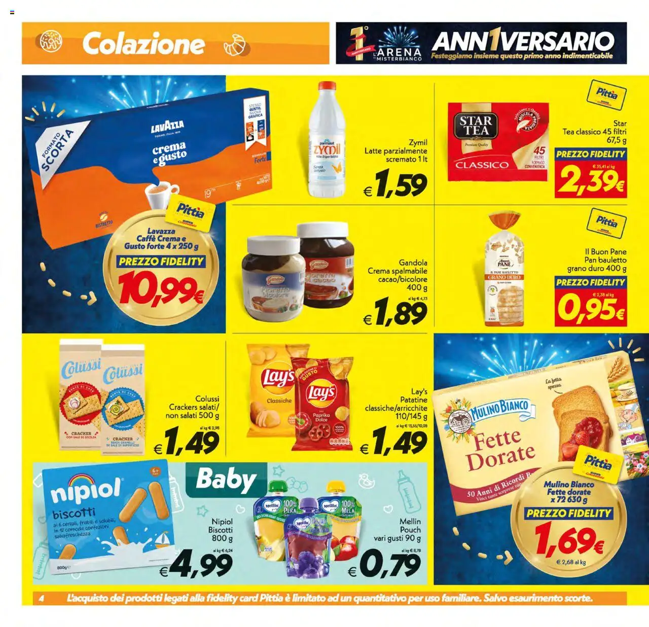 Volantino SuperConveniente del 17.10.2025 | Pagina: 4 | Prodotti: Pane, Patatine, Biscotti, Sale