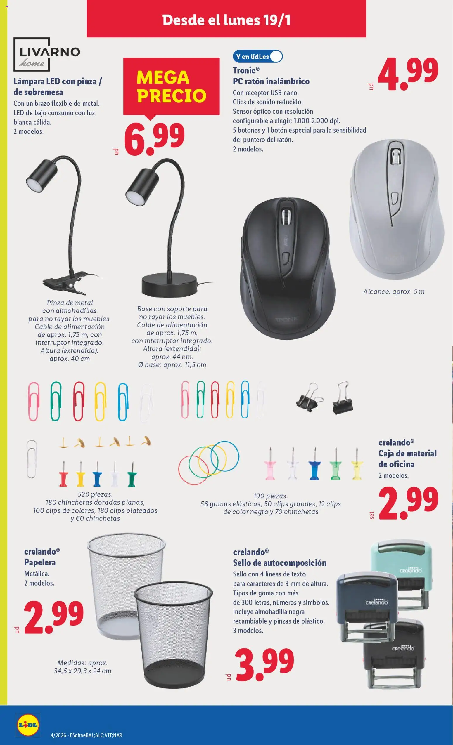 Lidl folleto de bazar │ válido desde el 19.01.2026 | Página: 18 | Productos: Ratón inalambrico, PC, USB, Caja