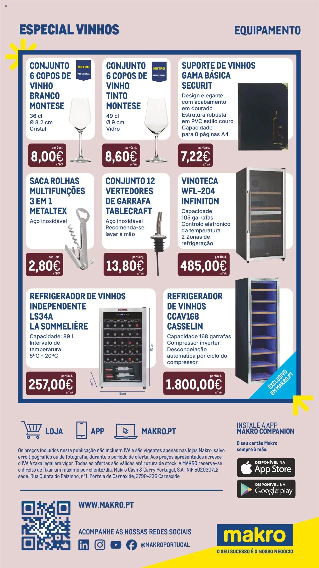 Makro - Especial Vinhos │ válido de 16.09.2025 | Página: 48 | Produtos: Copos, Saca rolhas, Vinho, Compressor