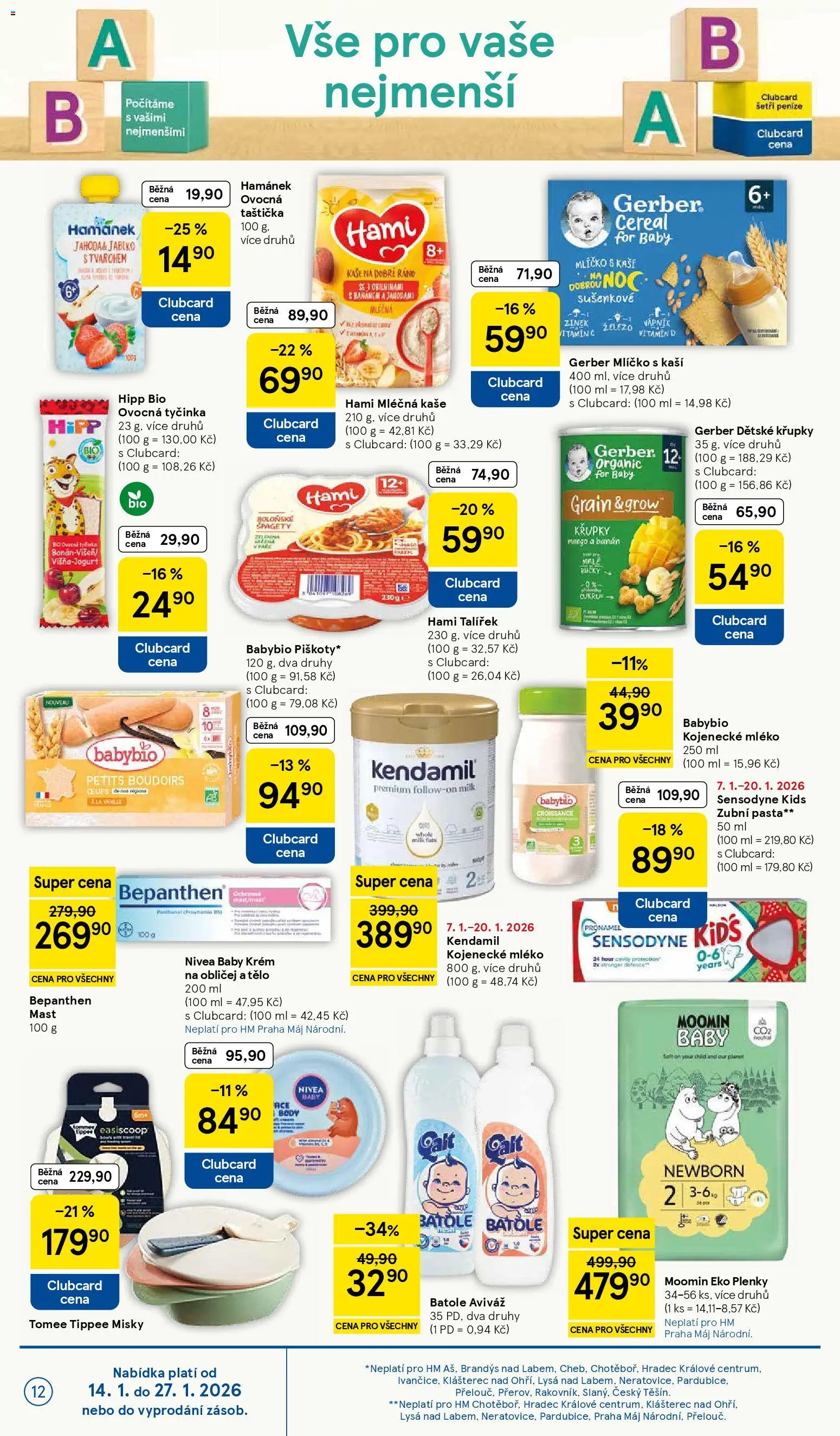 Tesco leták - Hypermarket od 14.01.2026 | Strana: 12 | Produkty: Vitamin c, Kojenecké mléko, Plenky, Hami