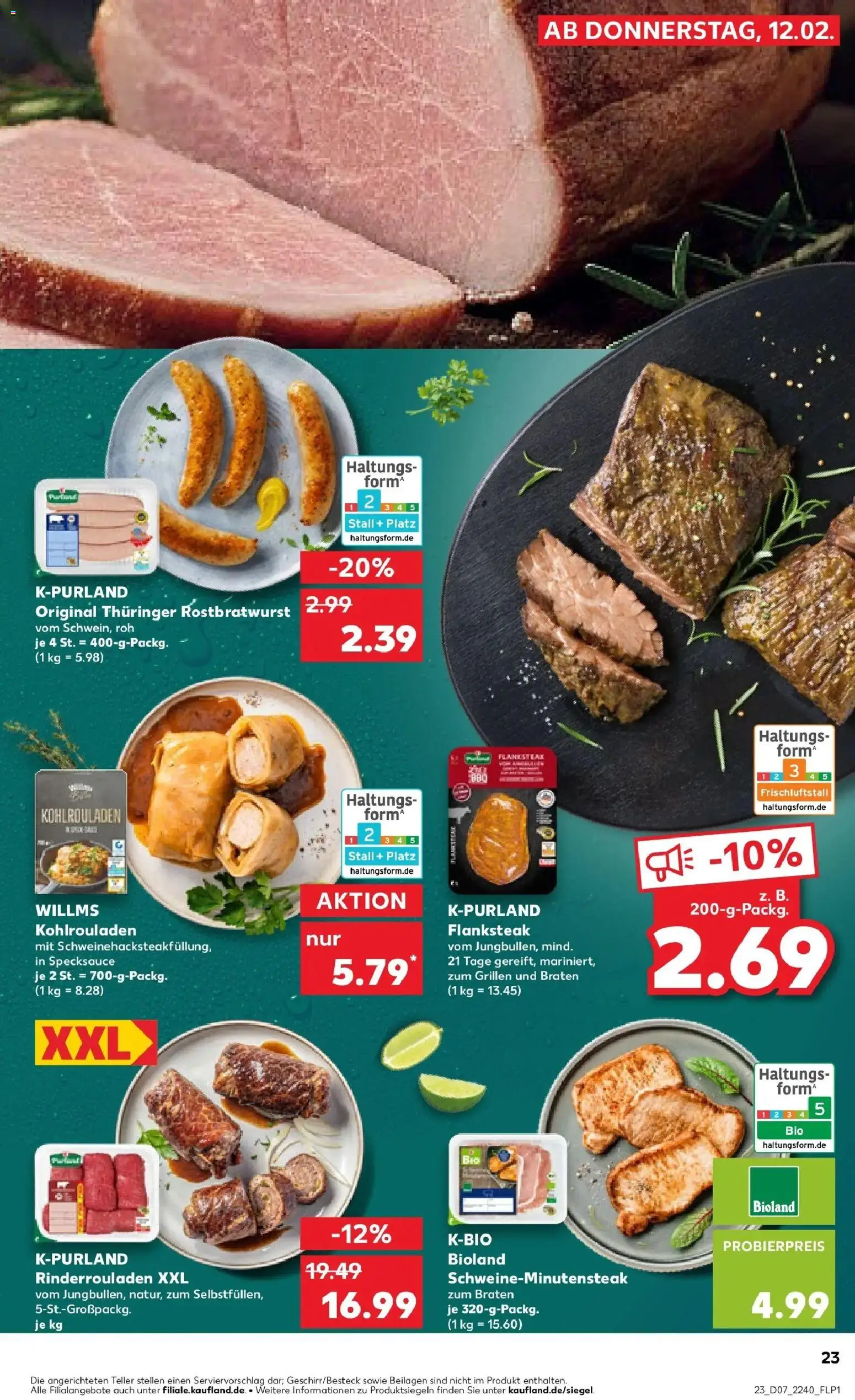 Kaufland prospekt Münsingen	 – gültig ab 12.02.2026 | Seite: 31 | Produkte: Rinderrouladen, Steak