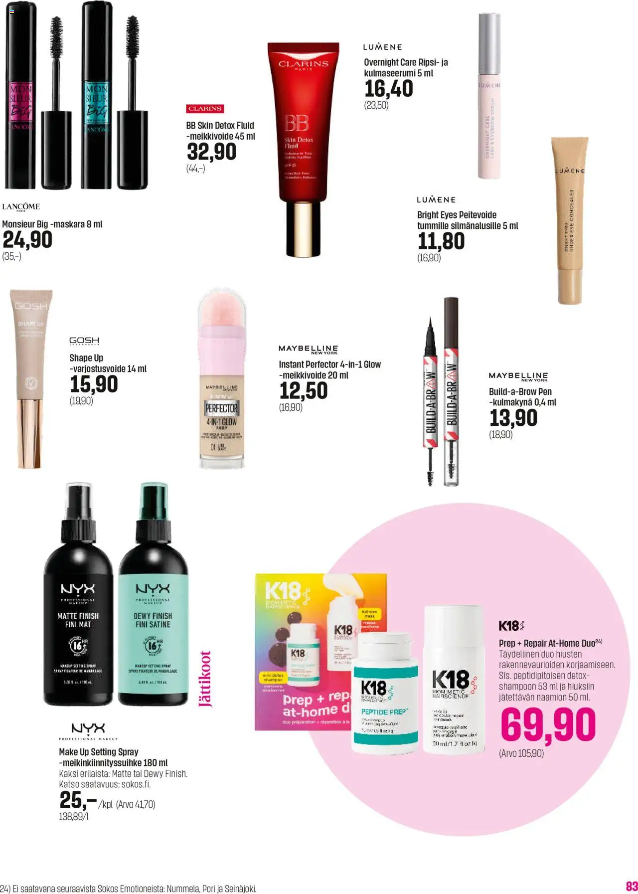 Sokos - 3+1 kuvasto 2025 – voimassa 24.09.2025 alkaen | Sivu: 83 | Tuotteet: Peitevoide, BB cream, Shampoo, Kulmakynä