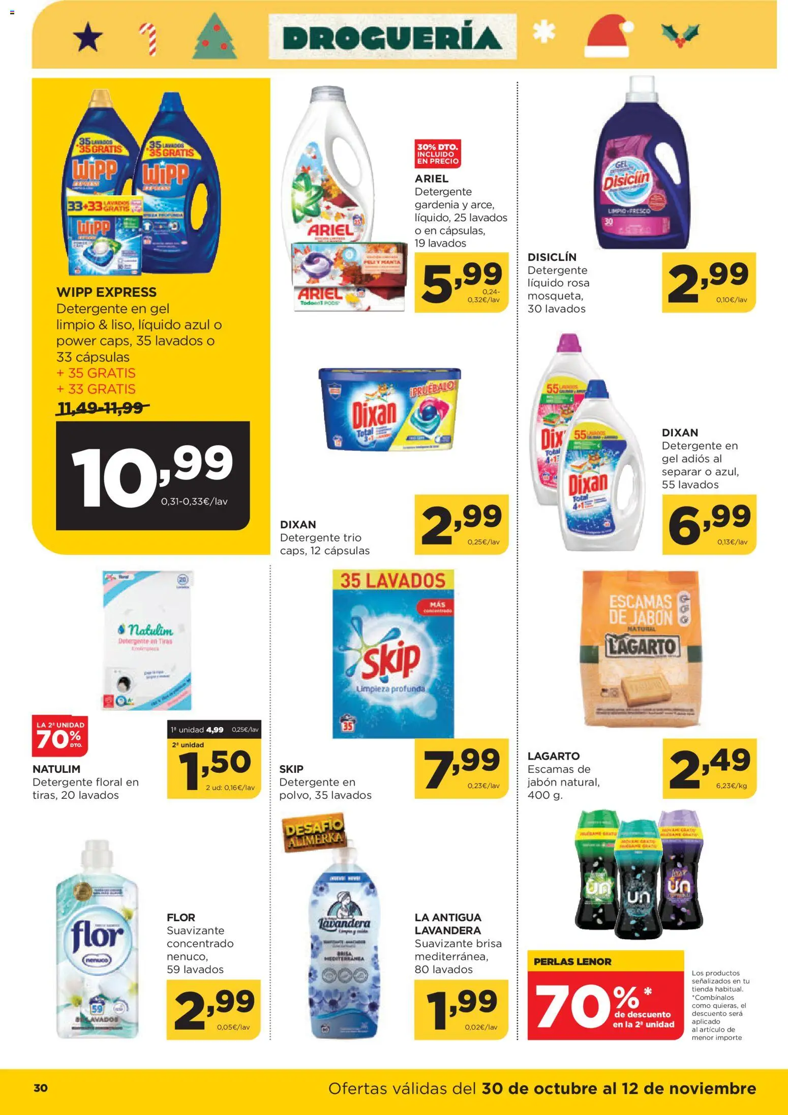 Alimerka folleto Asturias │ válido desde el 30.10.2025 | Página: 30 | Productos: Jabón, Detergente, Suavizante