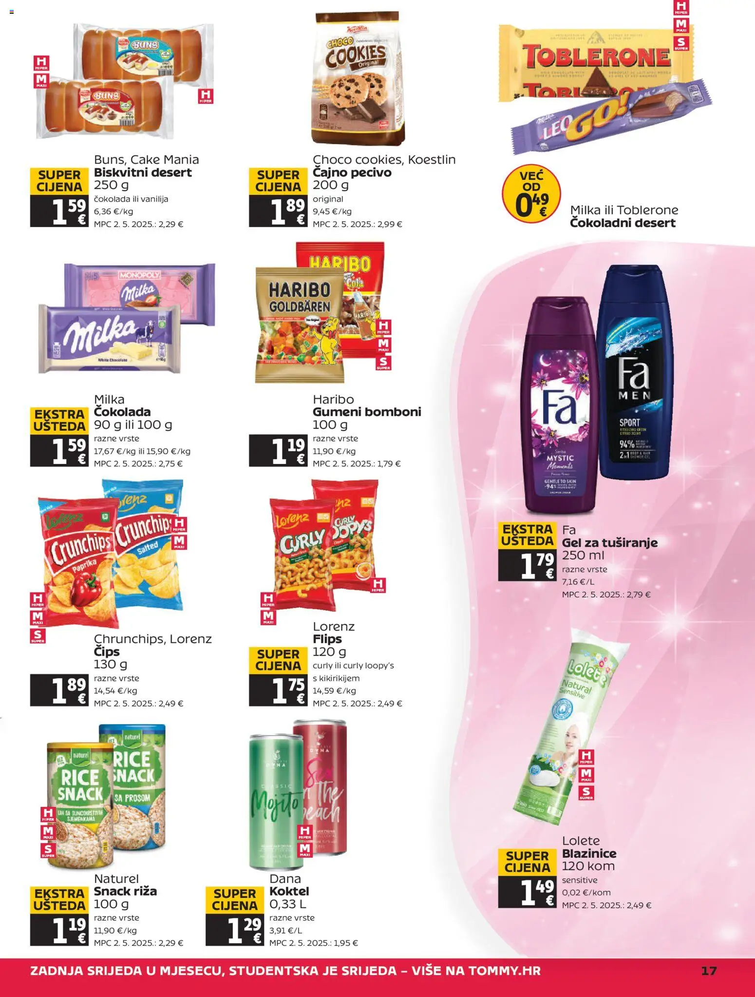 Tommy katalog | vrijedi od 23.04.2026 | Stranica: 17 | Proizvodi: Čokolada, Gel za tuširanje, Bomboni, Milka