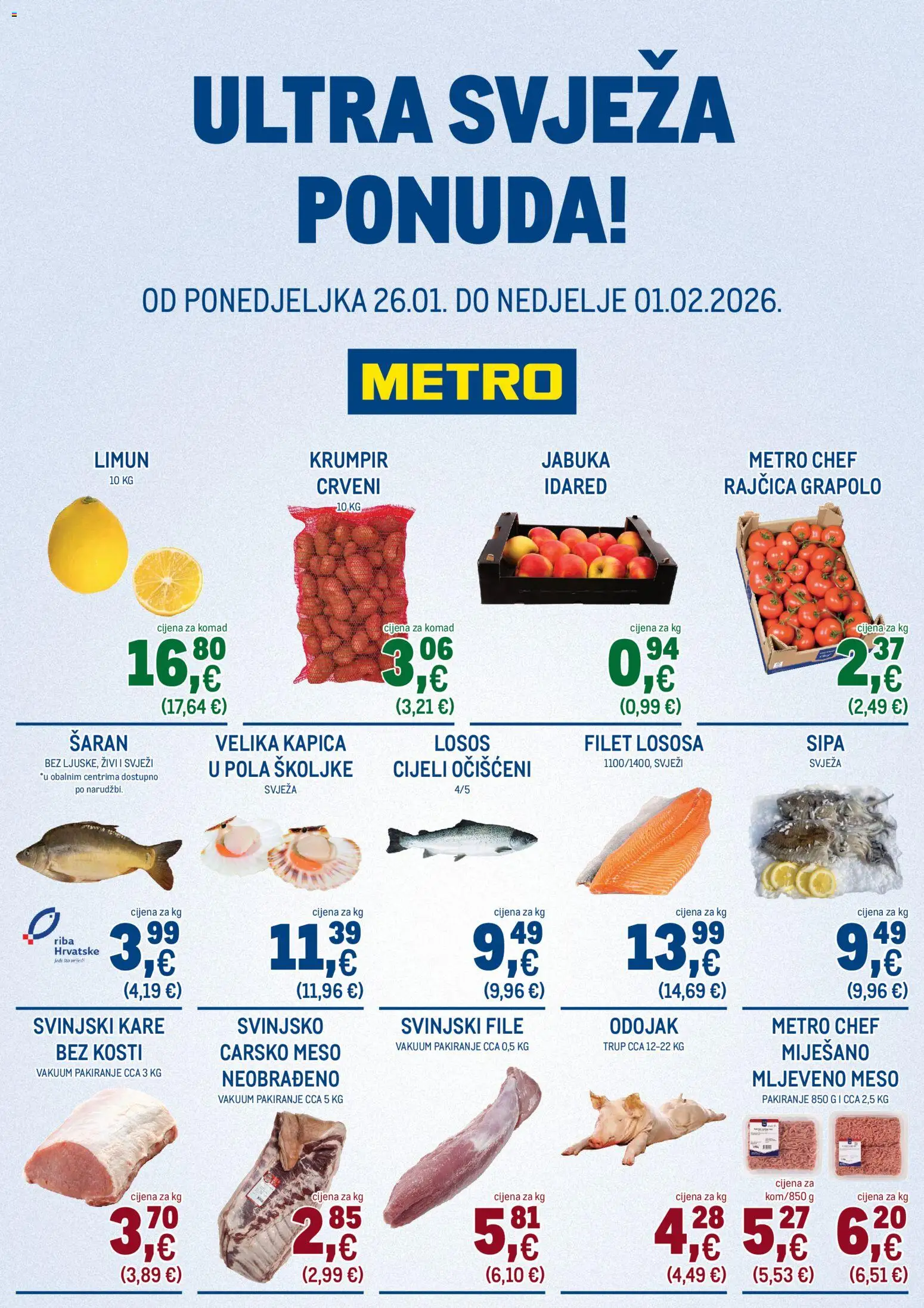 Metro katalog | vrijedi od 26.01.2026 | Stranica: 1 | Proizvodi: Riba, Krumpir, Limun, Rajčica