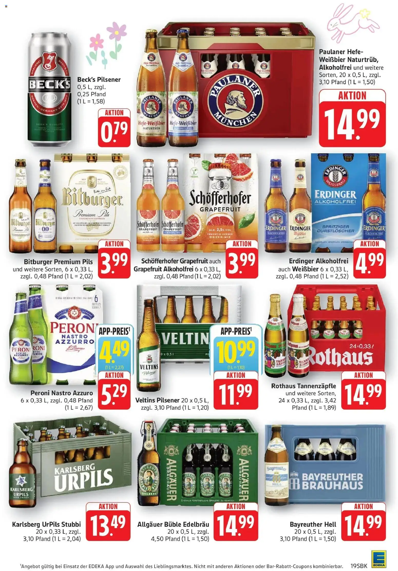 Edeka prospekt Pirmasens	 – gültig ab 23.03.2026 | Seite: 19 | Produkte: Hünchen, Grapefruit, Hefe weissbier, Veltins