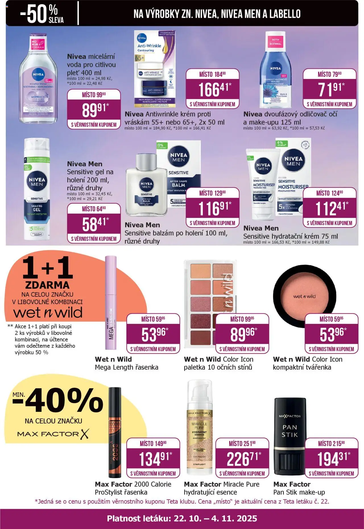 TETA Drogerie leták - Klub od 22.10.2025 | Strana: 2 | Produkty: Makeup, Gel na holení, Make-up, Tvářenka