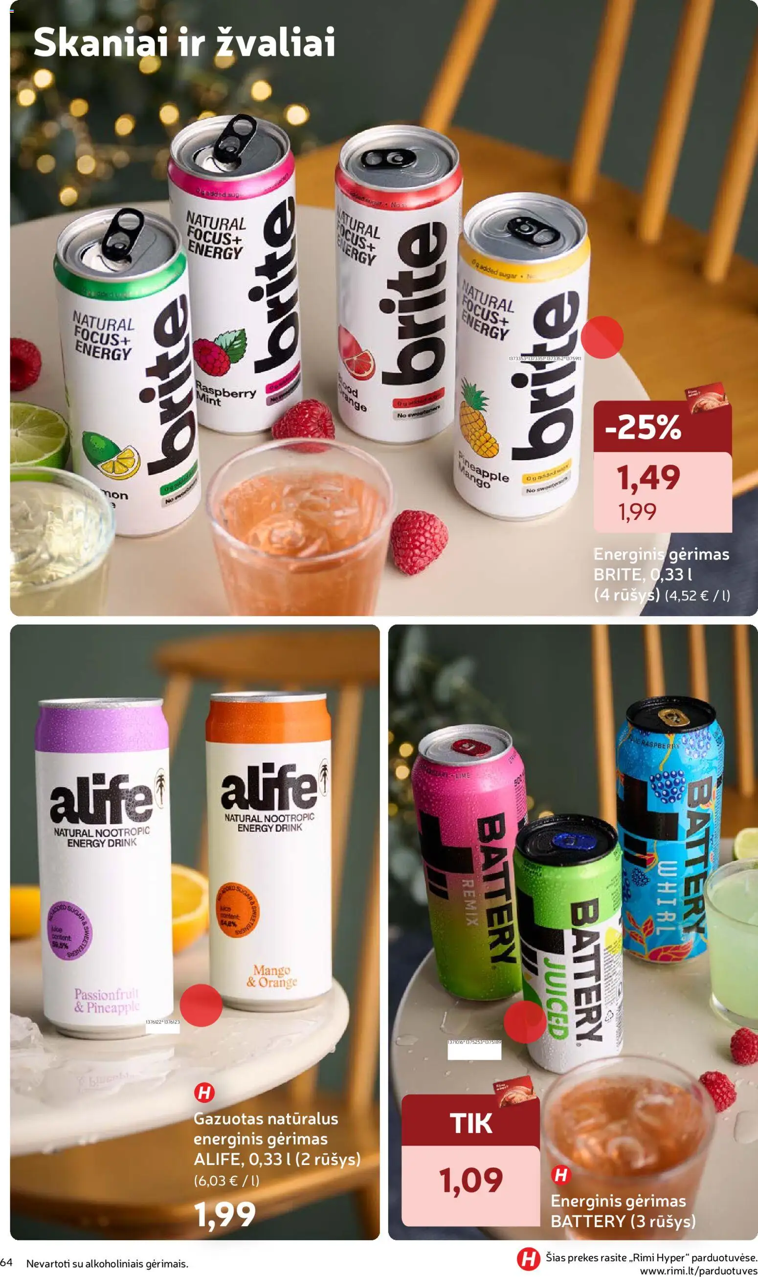 Rimi akcijos nuo 02.12.2025 | Puslapis: 64 | Prekių: Energinis gėrimas