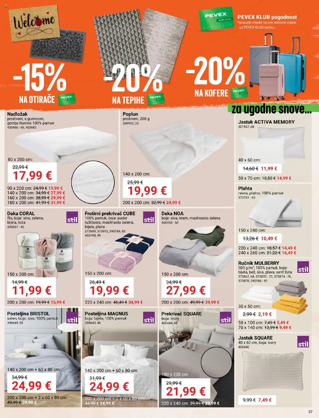 Pevex katalog | vrijedi od 28.08.2025 | Stranica: 37 | Proizvodi: Ručnik, Posteljina, Senf, Deka