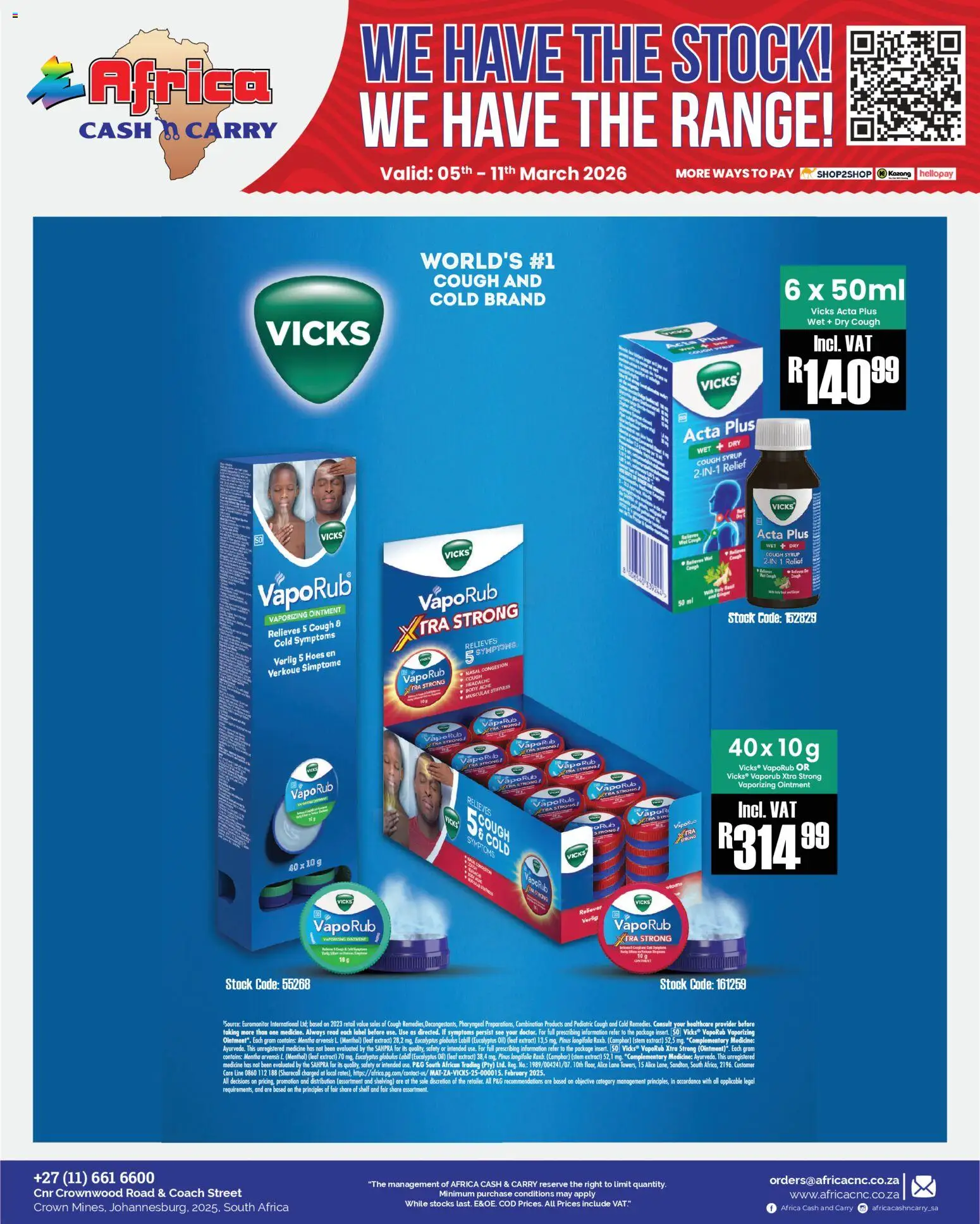 New Africa Cash & Carry catalogue – valid from 05.03.2026 | Page: 41 | Products: Cough syrup, Oil, Stock, Syrup