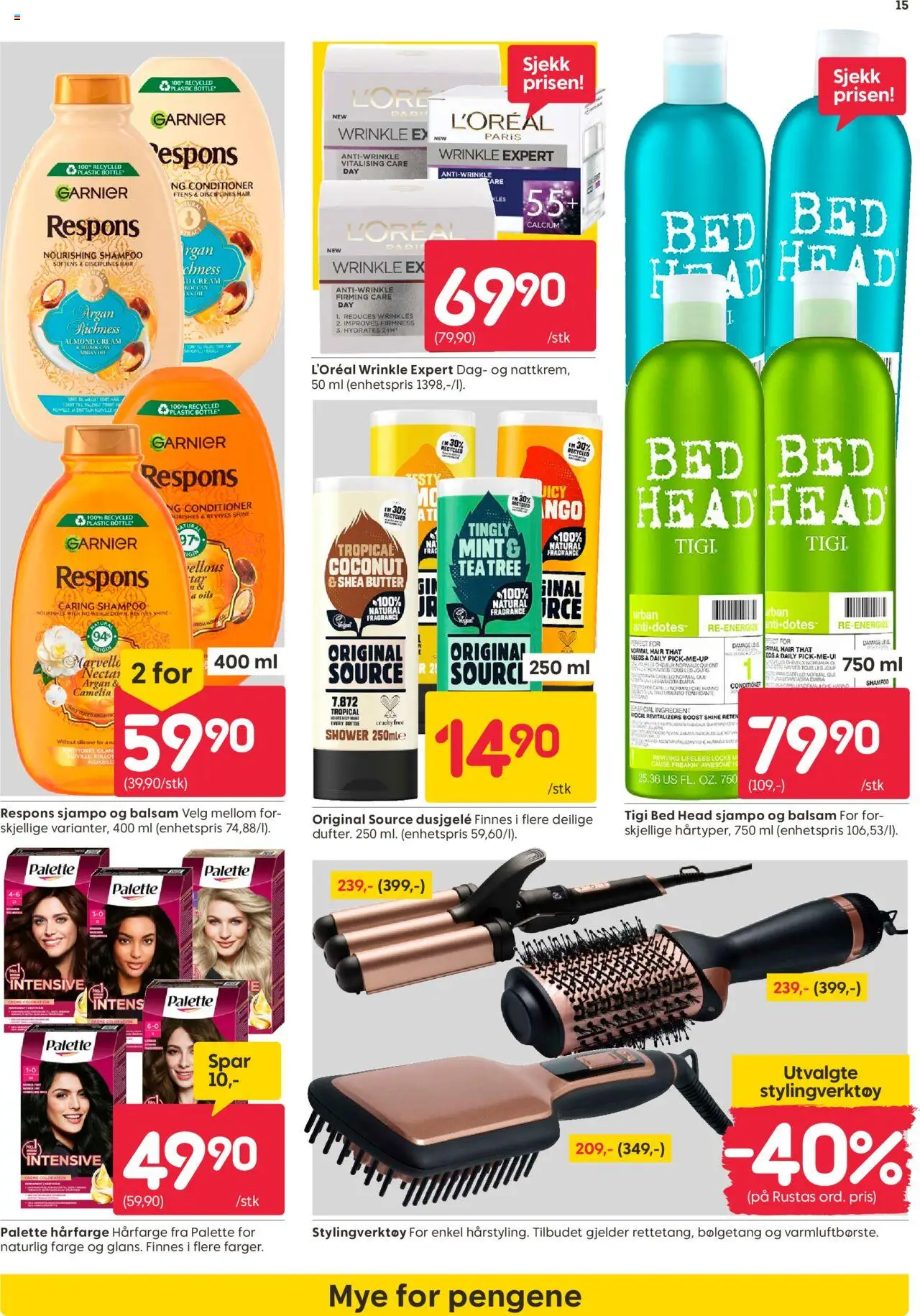  | Side: 15 | Produkter: Dusjgelé, Jupe en jean, Balsam, Hårfarge