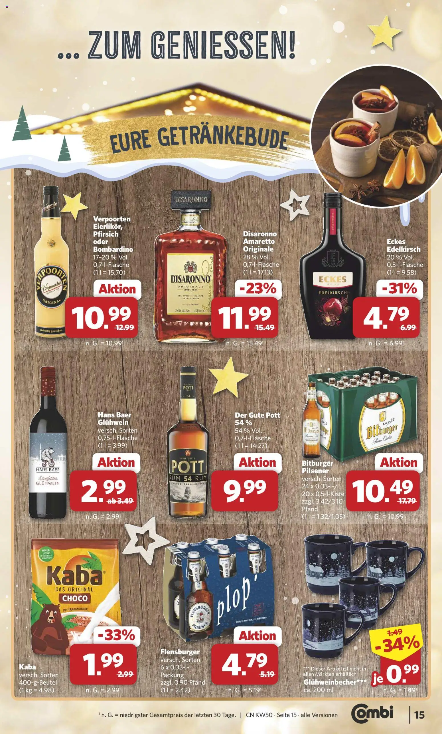 Combi Prospekt 	 – gültig ab 08.12.2025 | Seite: 16 | Produkte: Bitburger, Rum, Flensburger, Pfirsich