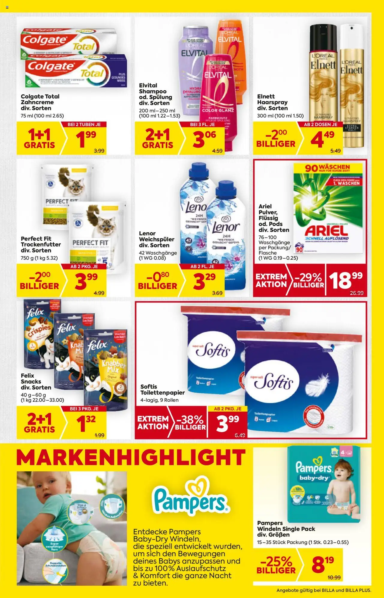 Billa AT akciós ujság - amely érvényes a következő dátumtól: 21.08.2025 | Oldal: 15 | Termékek: Ariel, Pampers, Body