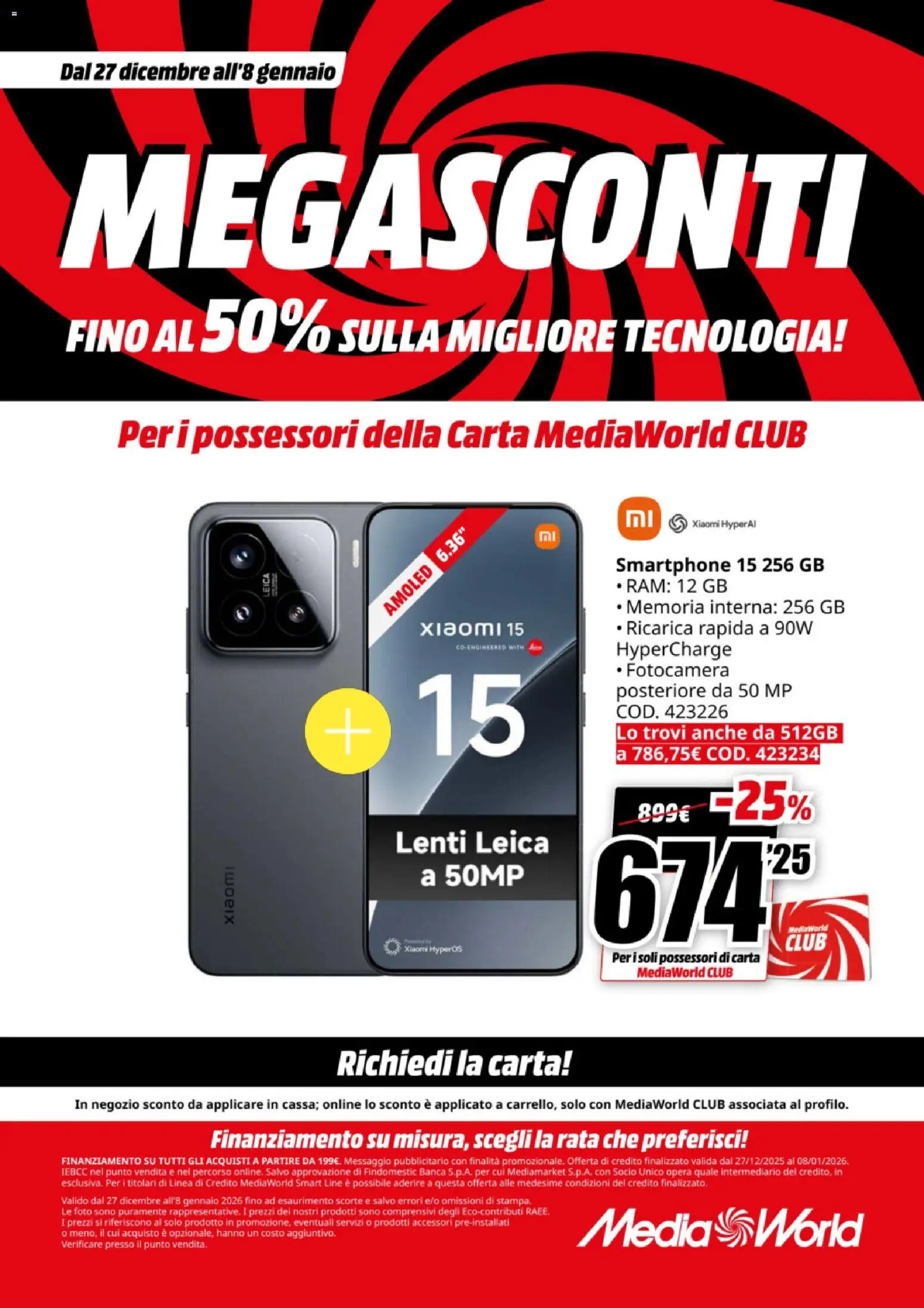 Volantino Media World del 27.12.2025 | Pagina: 4 | Prodotti: Xiaomi, Smartphone, Fotocamera
