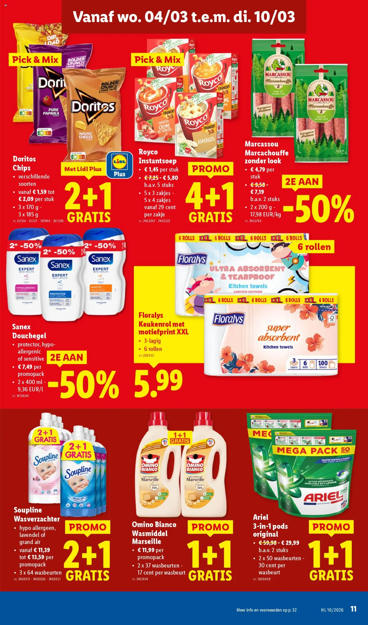 {H1} | Pagina: 11 | Producten: Tomaten, Doritos, Crème, Wasverzachter