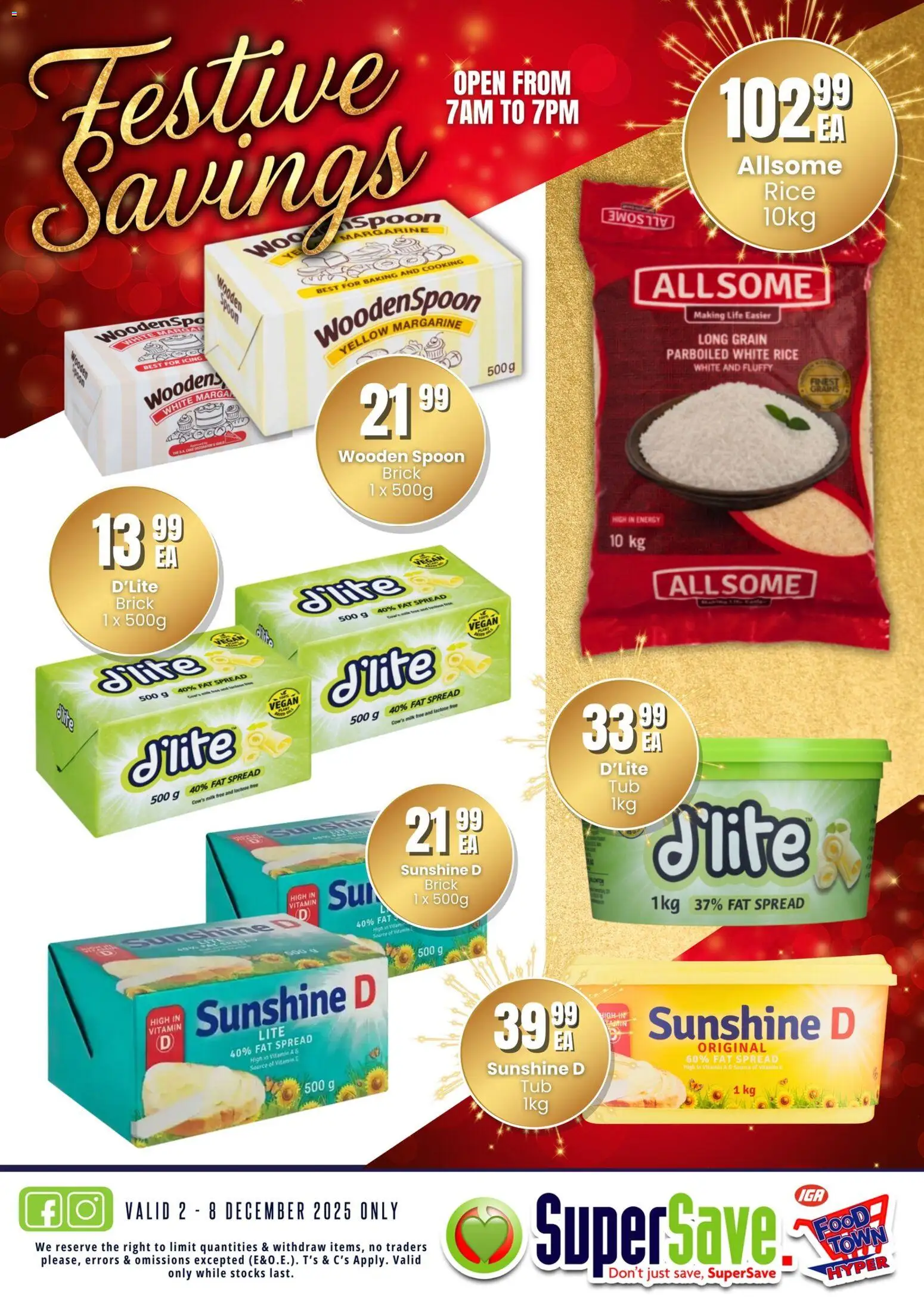 New Super Save catalogue – valid from 02.12.2025 | Page: 21 | Products: Milk, Margarine, Rice, Fat spread