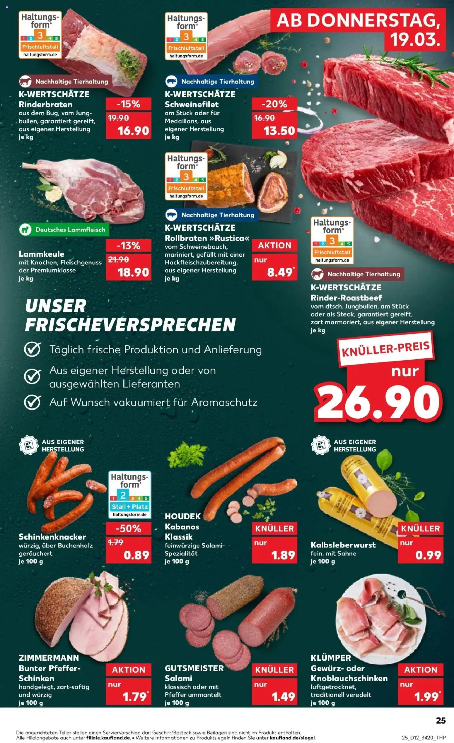 Kaufland Prospekt Oschersleben (Bode)	 – gültig ab 19.03.2026 | Seite: 25 | Produkte: Rinderbraten, Lammkeule, Schweinefilet, Pfeffer