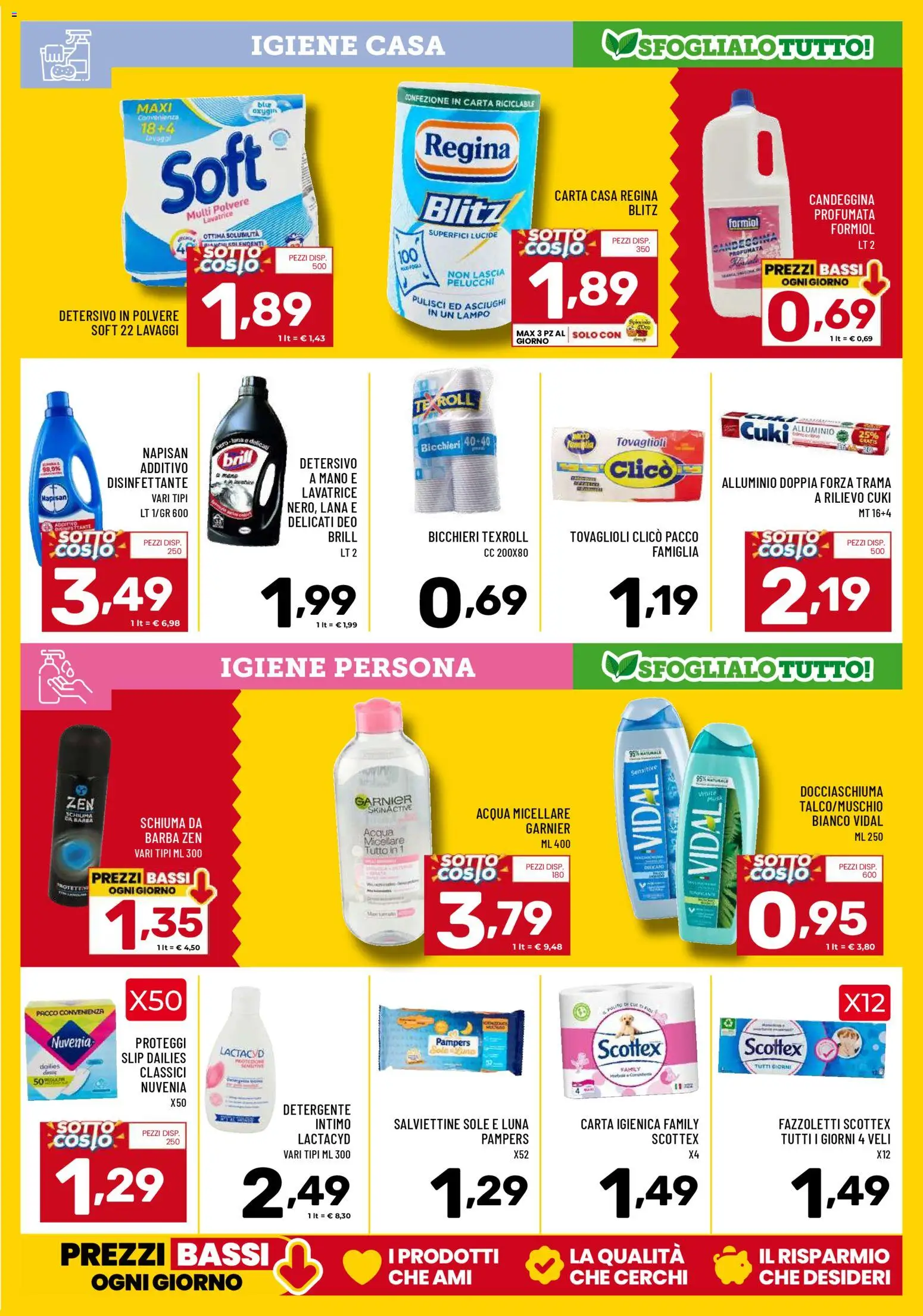 Volantino Il Centesimo del 23.01.2026 | Pagina: 9 | Prodotti: Detergente intimo, Intimo, Slip, Acqua