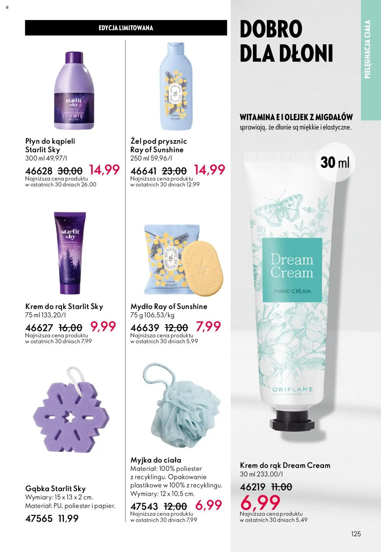 Oriflame Katalog 14 2025 od 01.10.2025 | Strona: 125 | Produkty: Płyn do kąpieli, Prysznic, Gąbka, Mydło