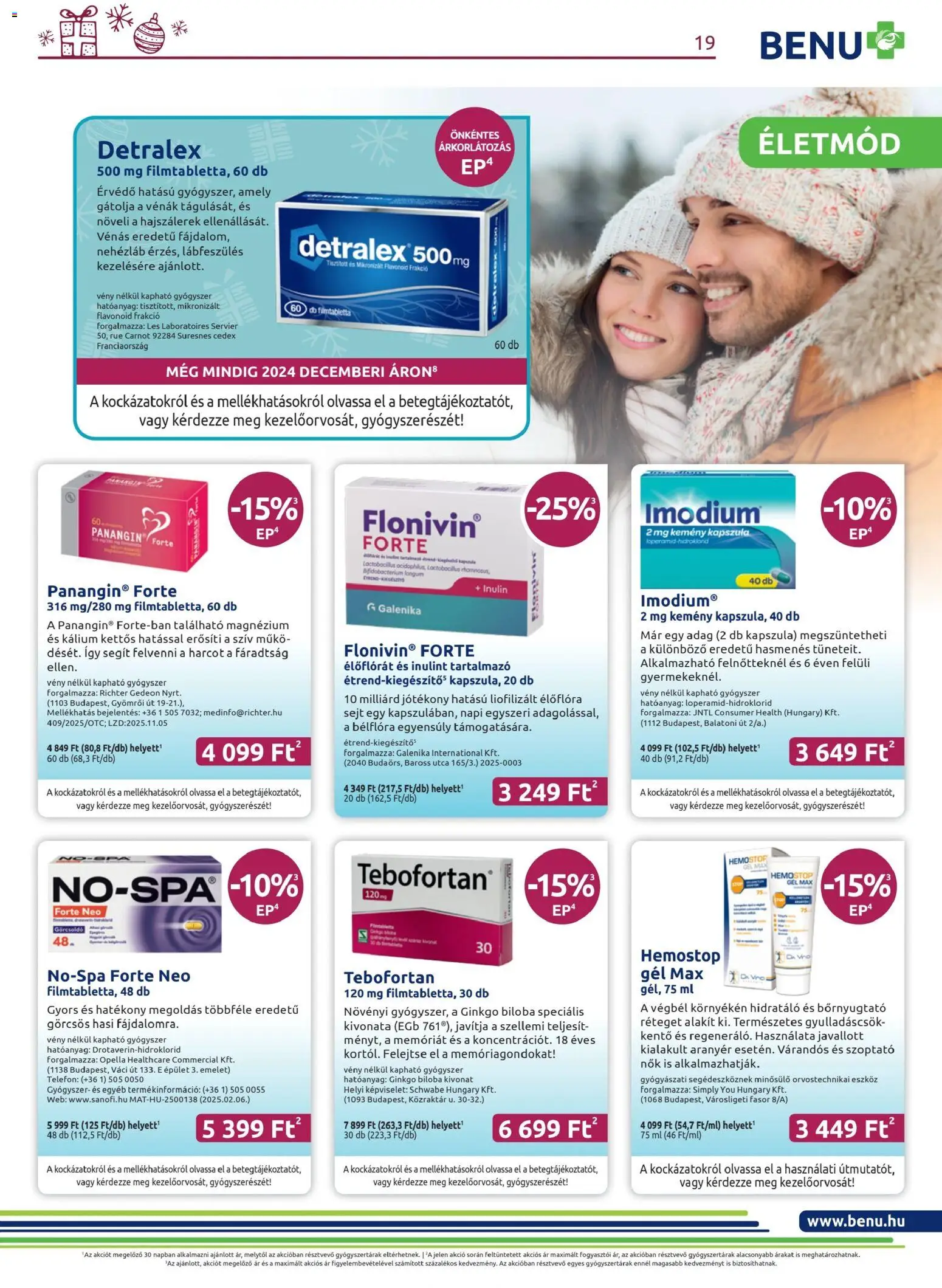 BENU Gyógyszertárak akciós ujság - amely érvényes a következő dátumtól: 01.12.2025 | Oldal: 19