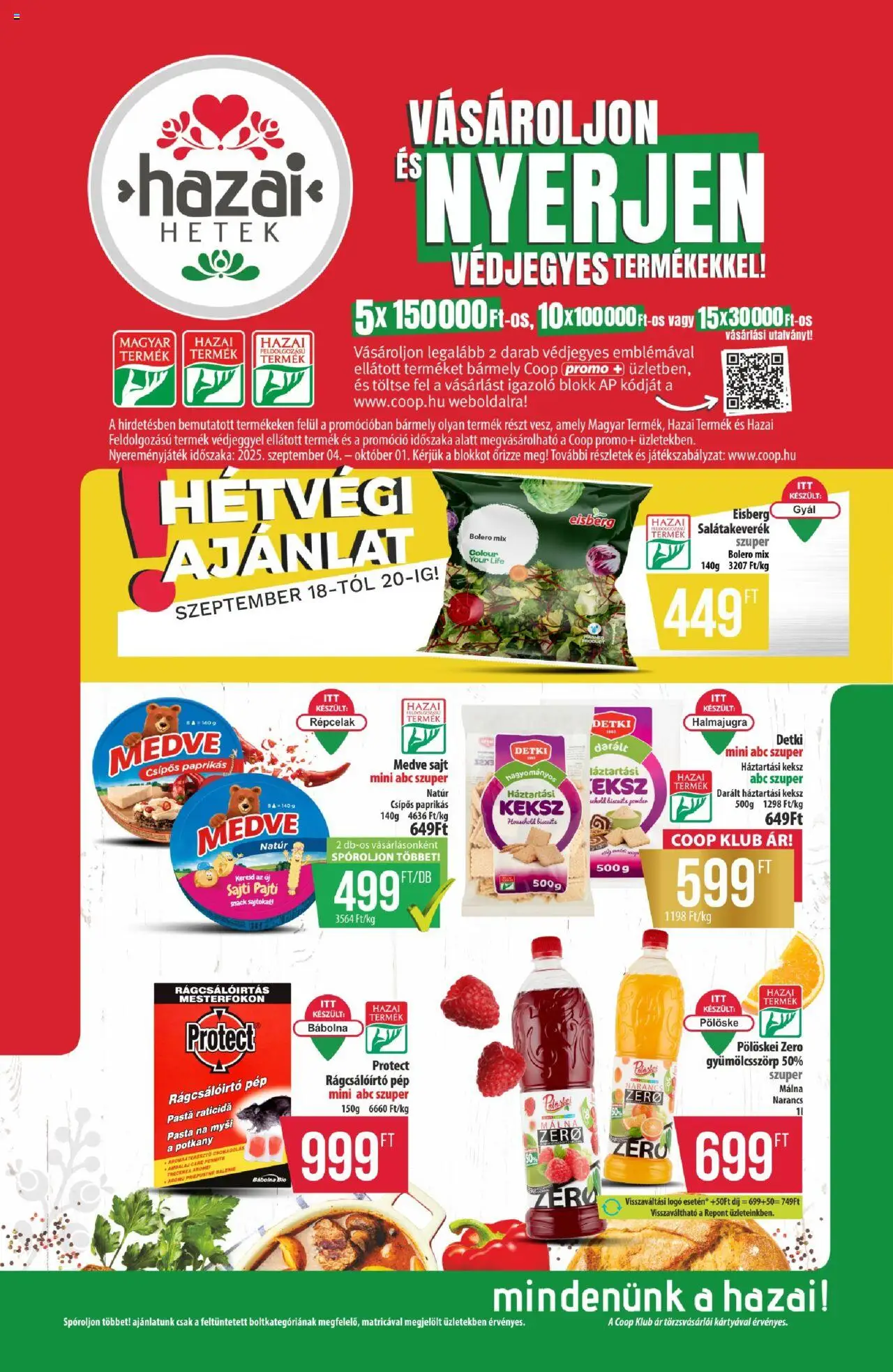 COOP akciós ujság - amely érvényes a következő dátumtól: 18.09.2025 | Oldal: 2 | Termékek: Háztartási keksz, Boleró, Sajt, Keksz