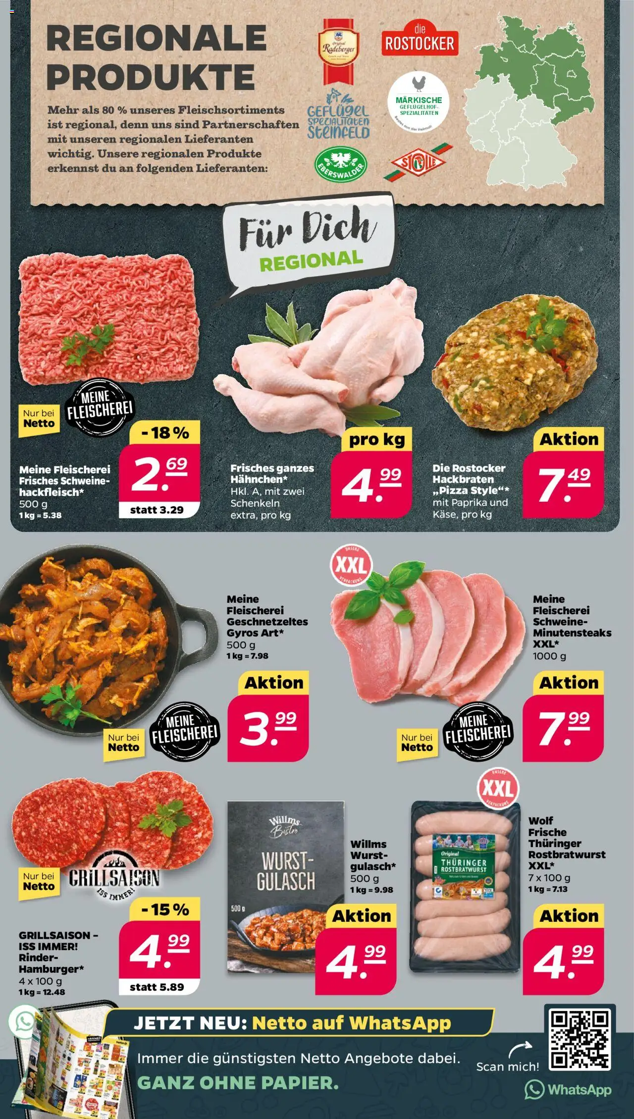 Netto Prospekt 	 – gültig ab 29.09.2025 | Seite: 4 | Produkte: Gyros, Paprika, Gulasch, Wurst