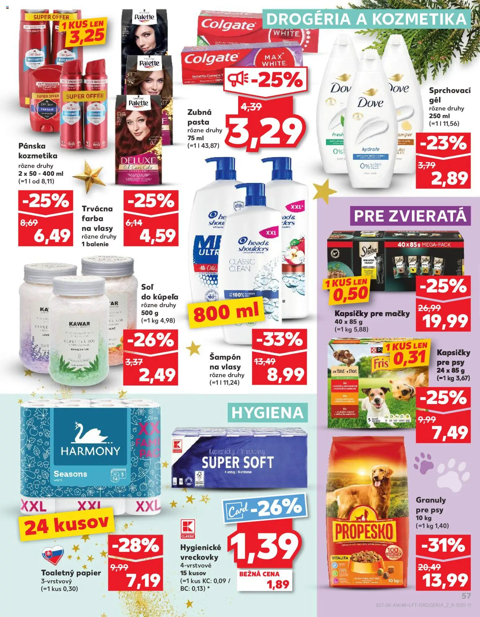 Nové Kaufland akcie – leták je platný od 27.11.2025 | Strana: 57 | Produkty: Šampón, Toaletný papier, Farba na vlasy, Head & Shoulders