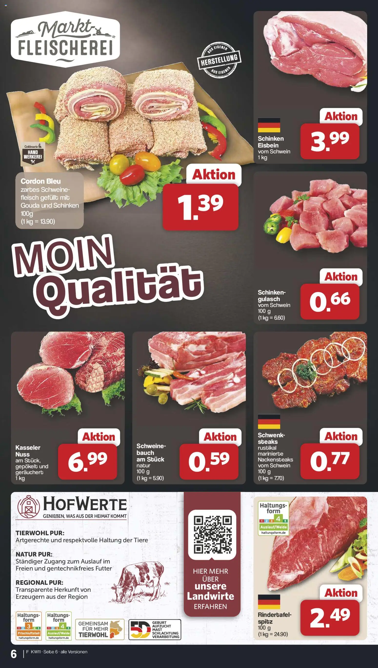 Famila Nordwest Prospekt 	 – gültig ab 09.03.2026 | Seite: 6 | Produkte: Nackensteaks, Gouda, Gulasch, Schinken