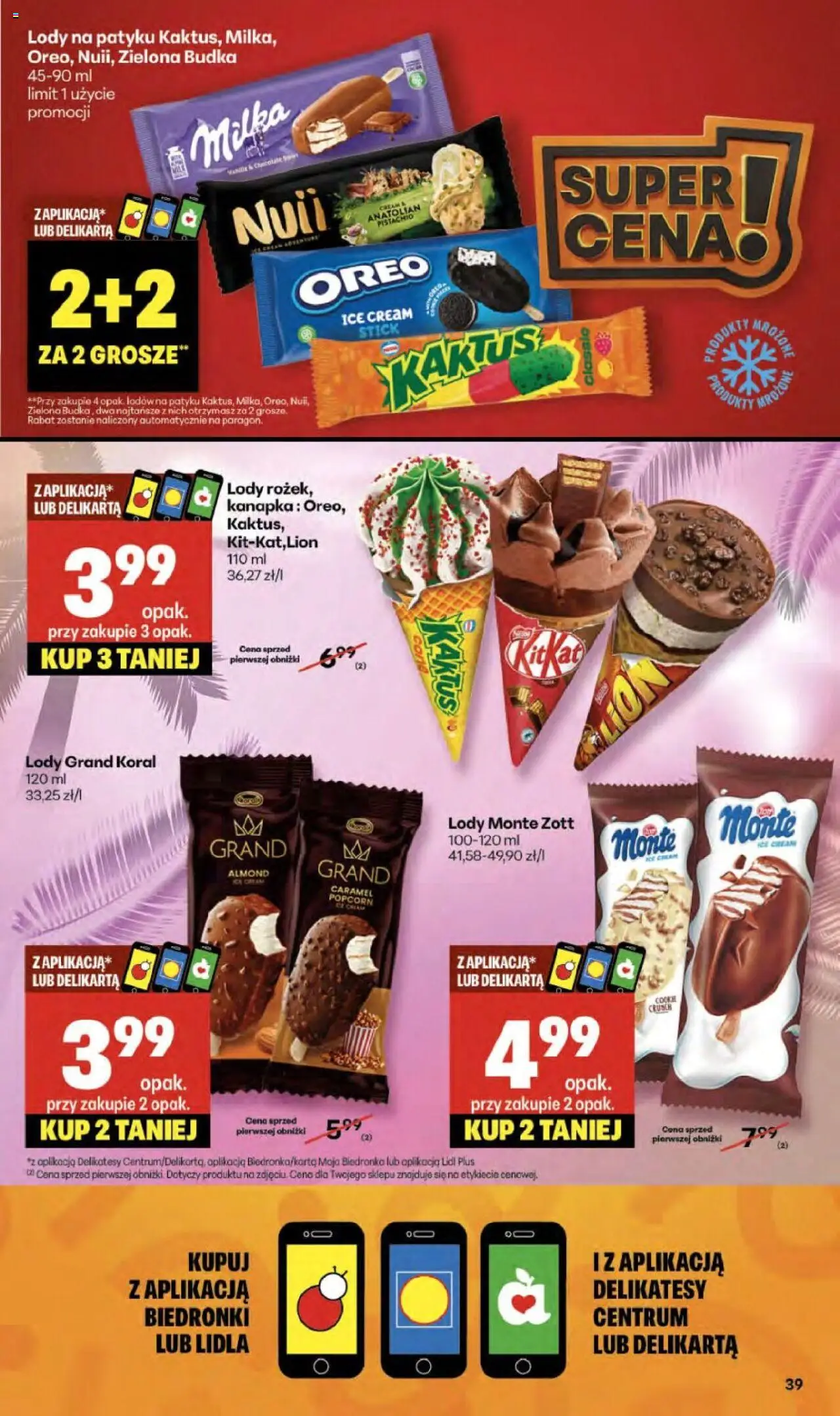 Delikatesy Centrum Gazetka - Sklepy Własne od 04.09.2025 | Strona: 39 | Produkty: Milka, Delikatesy, Popcorn, Lody