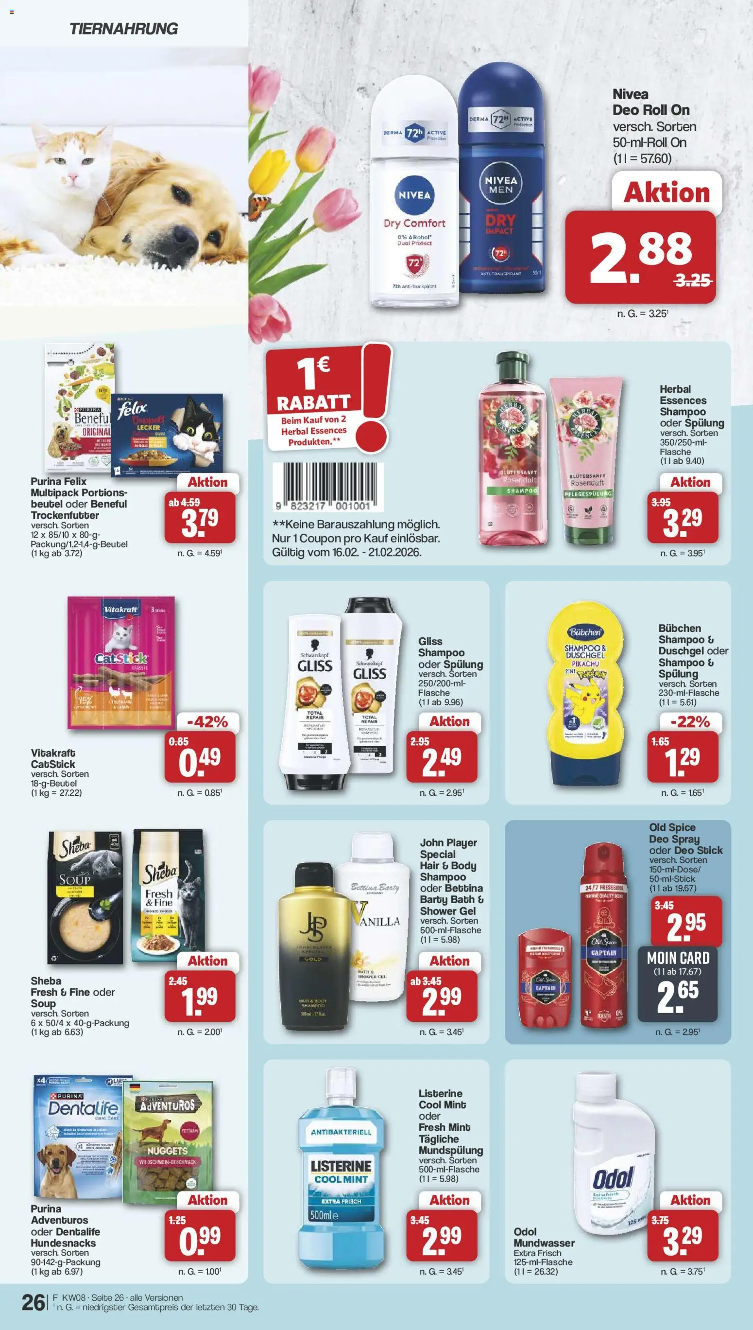 Famila Nordwest Prospekt 	 – gültig ab 16.02.2026 | Seite: 28 | Produkte: Sheba, Shampoo, Duschgel, Shower Gel