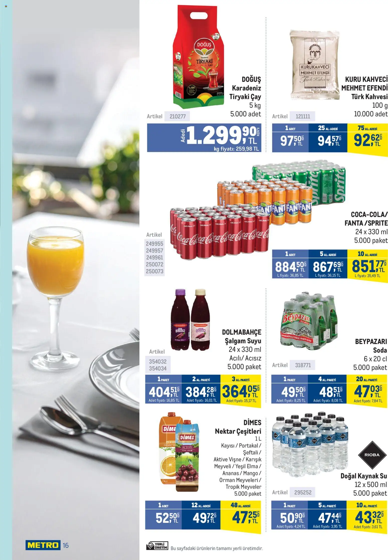 Metro - Lokantalar - 07.01.2026 tarihinden itibaren geçerlidir | Sayfa: 16 | Ürünler: Kayısı, Soda, Maden suyu, Sprite