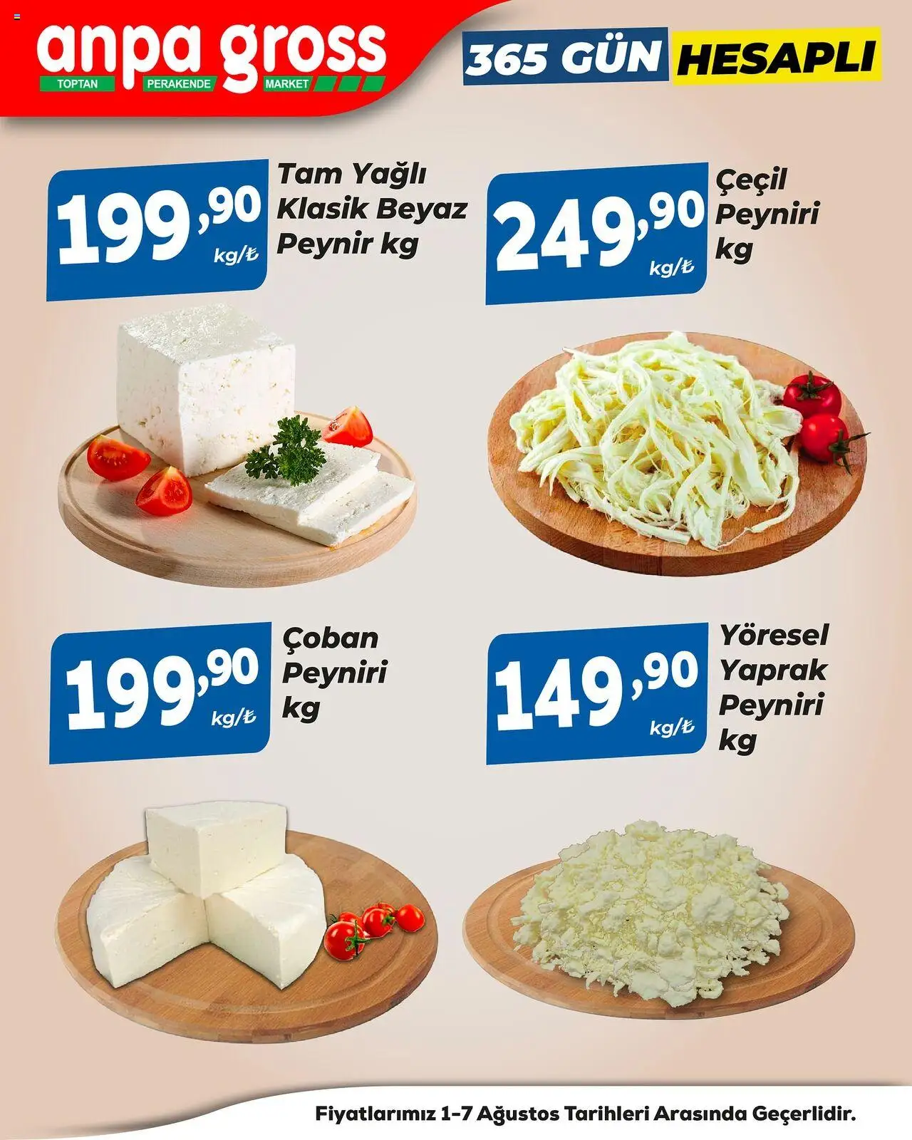 Anpa Gross Katalog - 01.08.2025 tarihinden itibaren geçerlidir | Sayfa: 1 | Ürünler: Peynir
