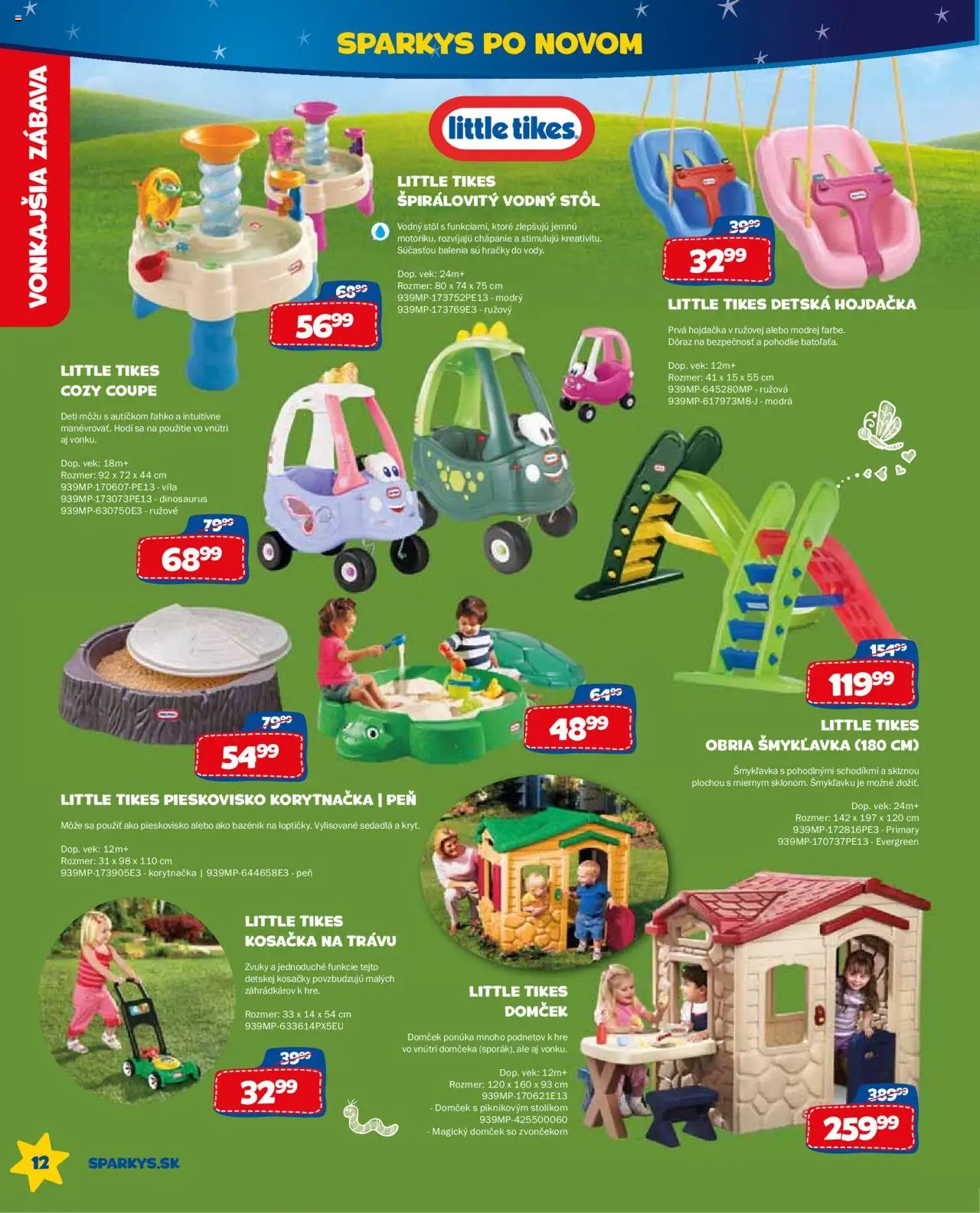 ALLTOYS letný katalóg │ platný od 26.06.2025 | Strana: 12 | Produkty: Stôl, Kosačka, Detská hojdačka, Hojdačka