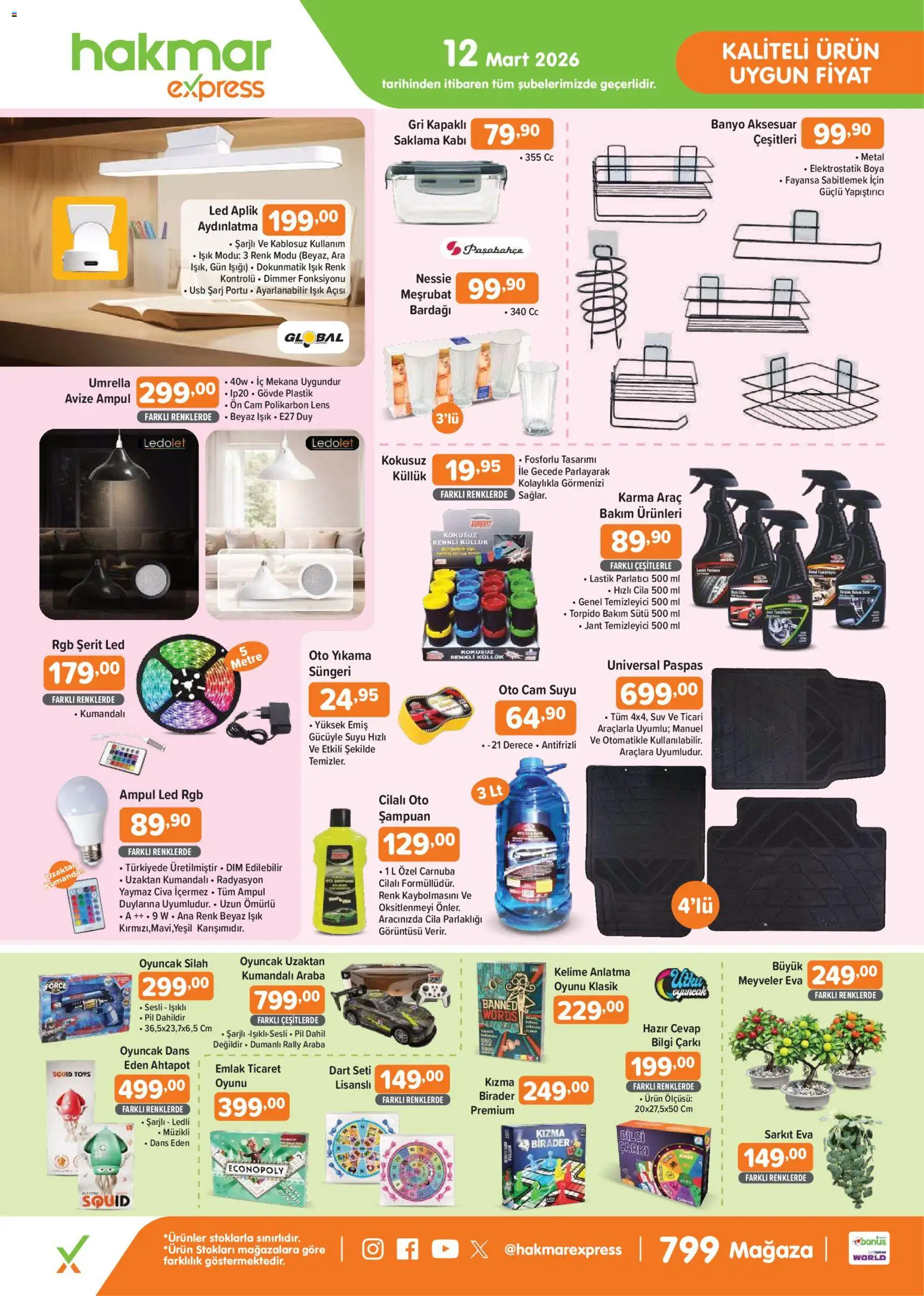 Hakmar Express - Perşembe Aktüel Ürünler - 12.03.2026 tarihinden itibaren geçerlidir | Sayfa: 1 | Ürünler: Pil, Banyo, Cam suyu, USB