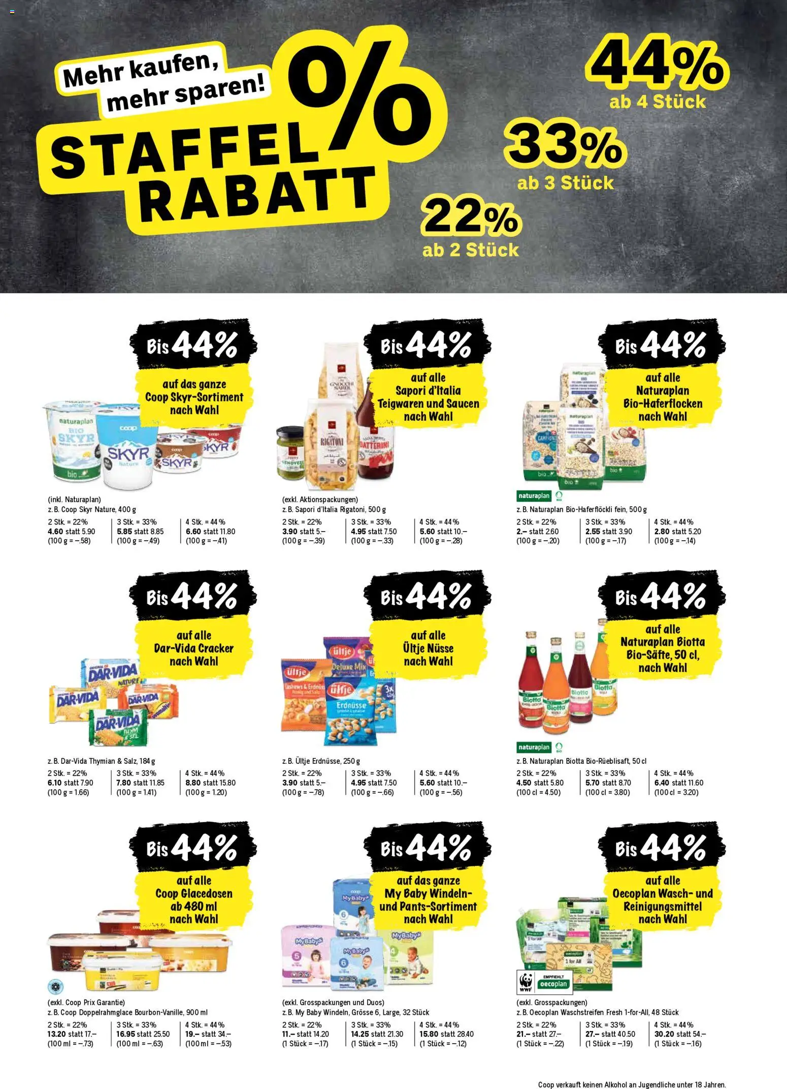 Coop aktionen – gültig ab 26.03.2026 | Seite: 22 | Produkte: Erdnüsse, Teigwaren, Nüsse, Salz